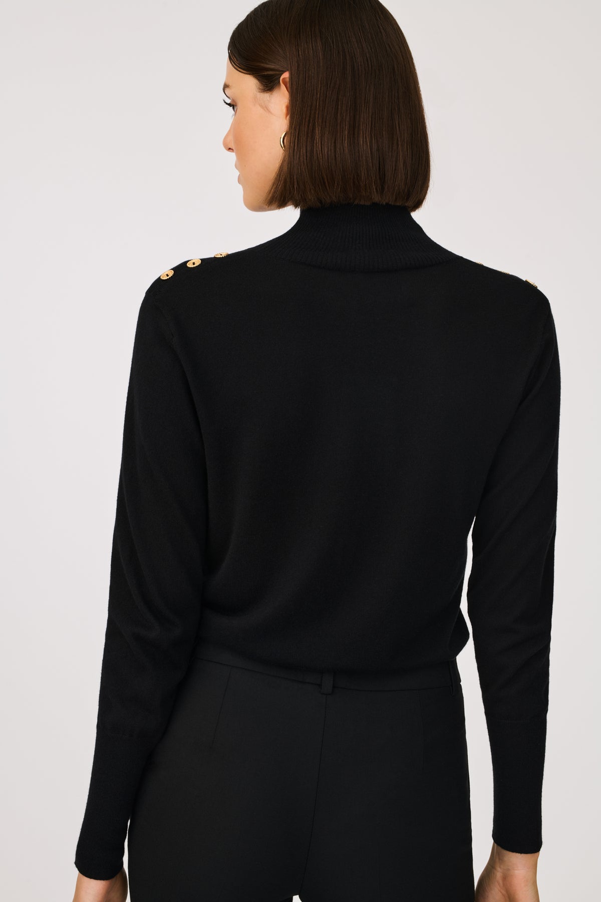Pull col montant en cachemire et soie