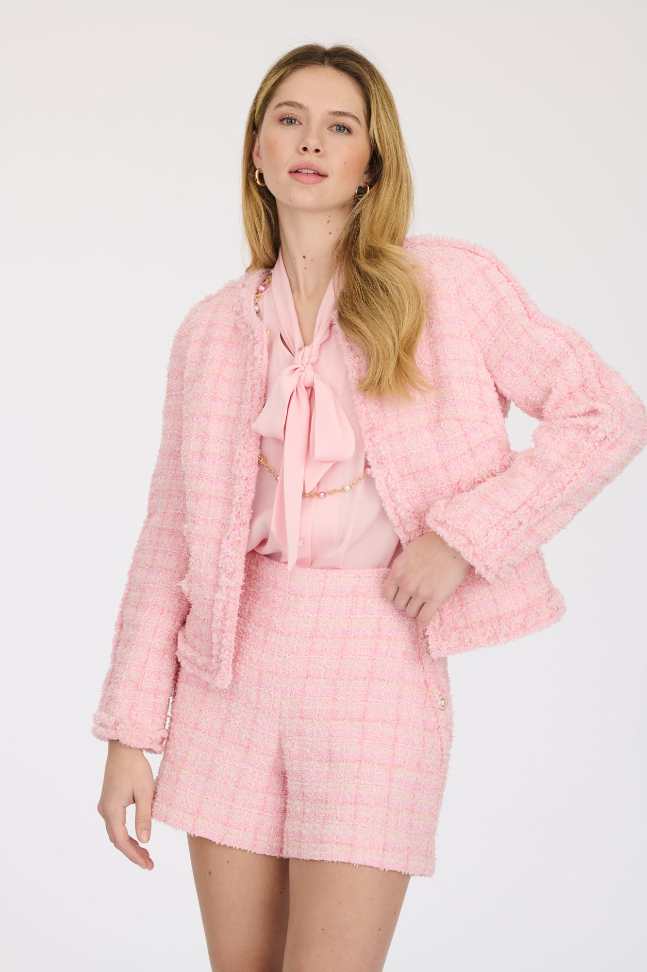 Fringed tweed jacket