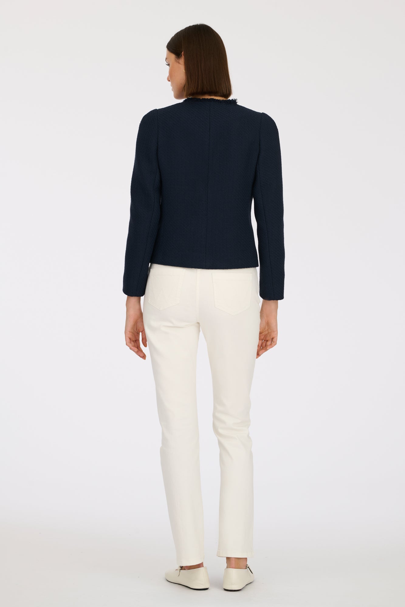 Fringed tweed officer jacket