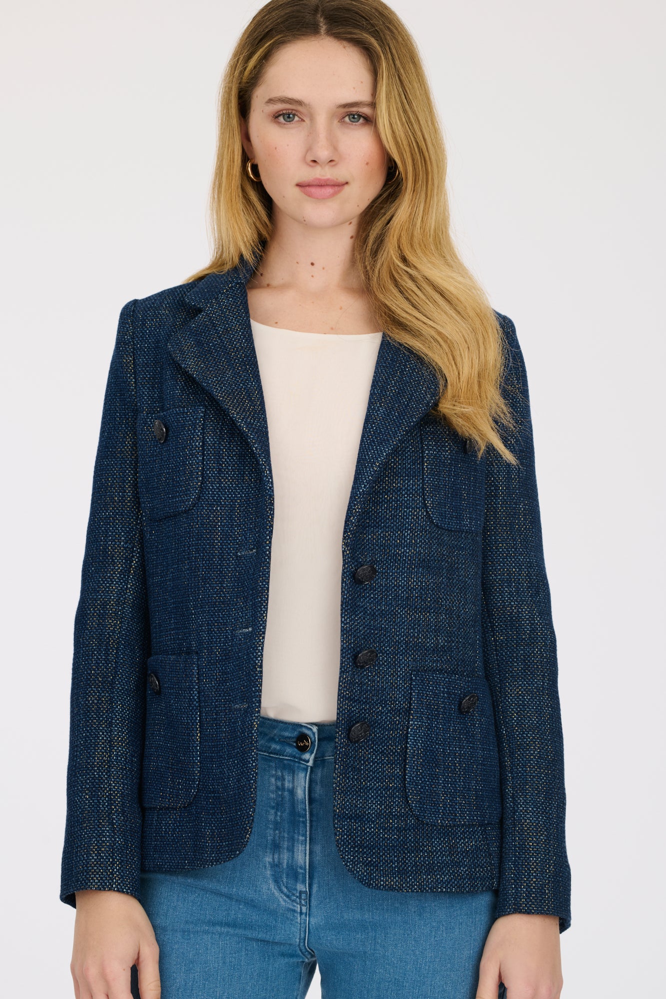 Tweed jean blazer