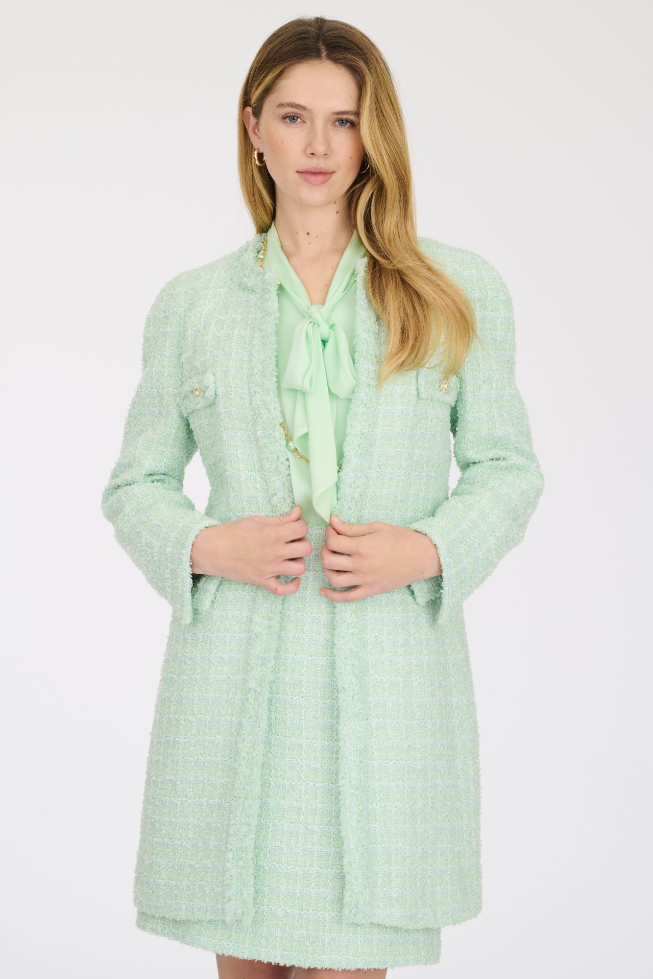 Long fringed tweed jacket