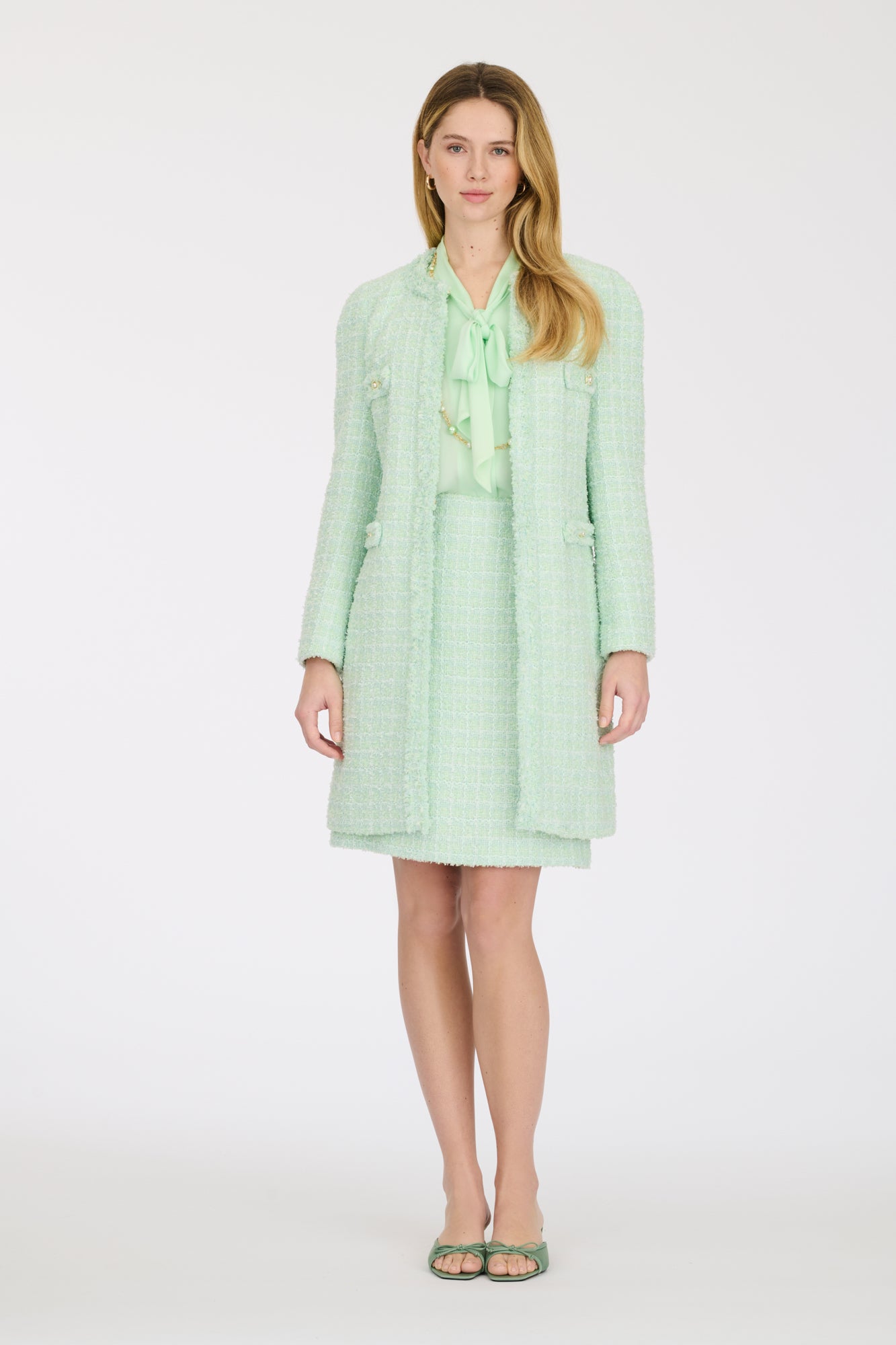 Long fringed tweed jacket