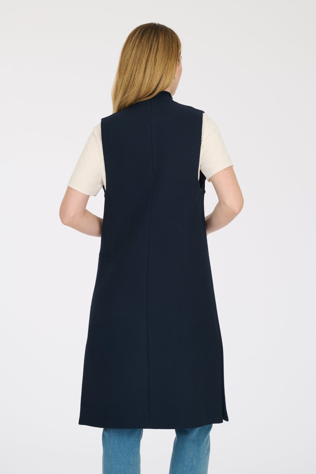 Long fringed tweed officer jacket