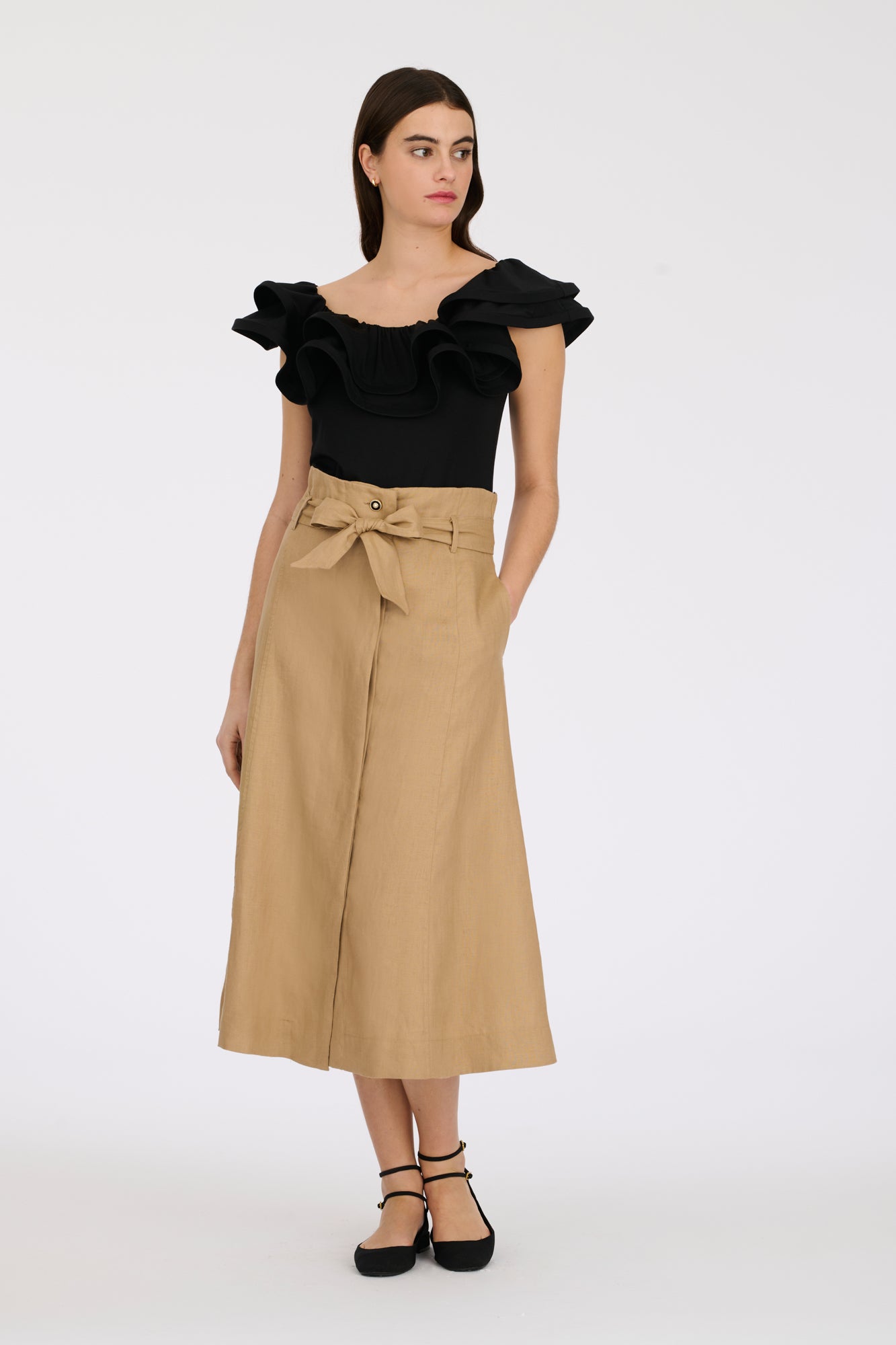 Long linen skirt