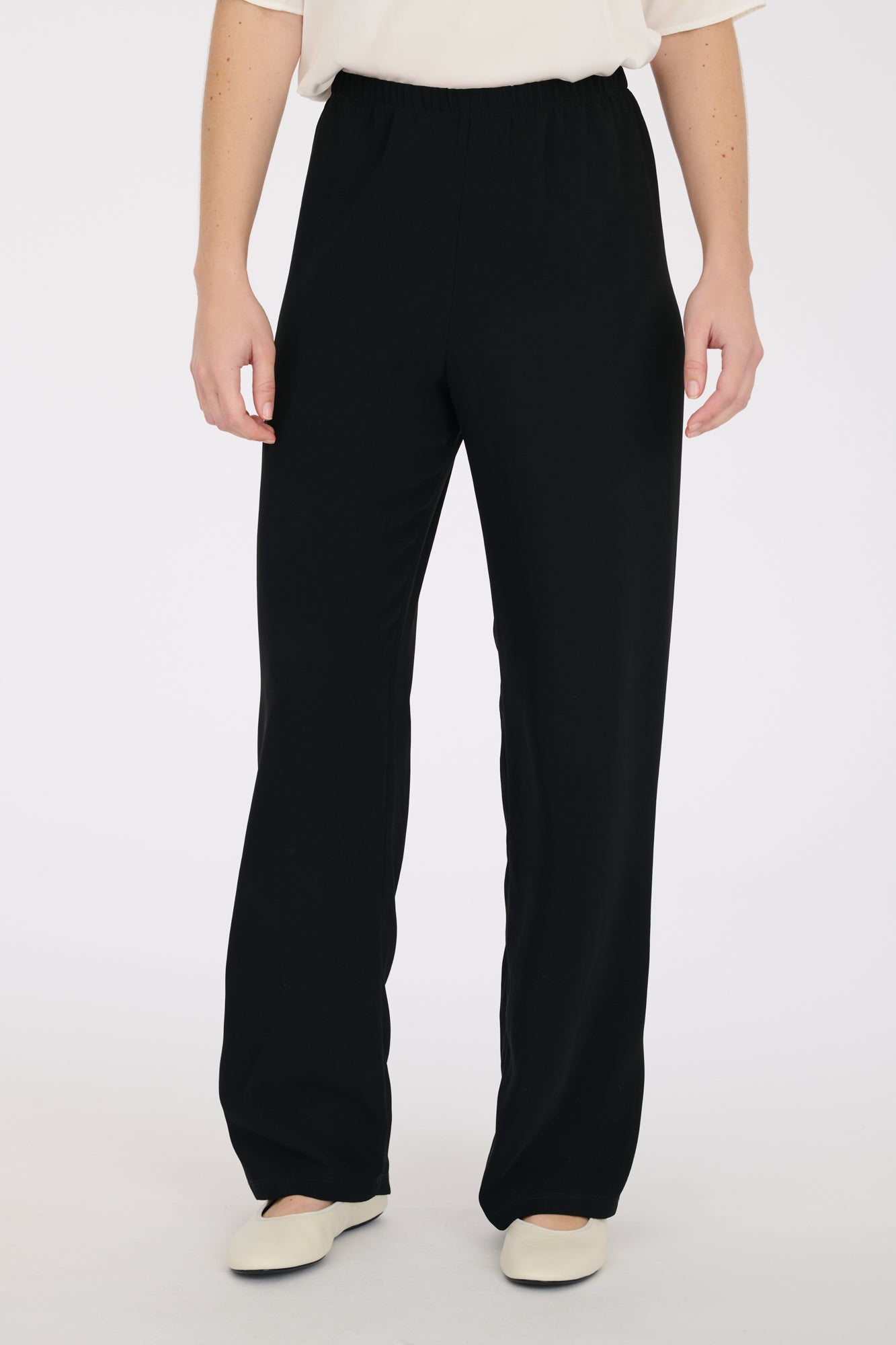 Wide-leg elasticated trousers