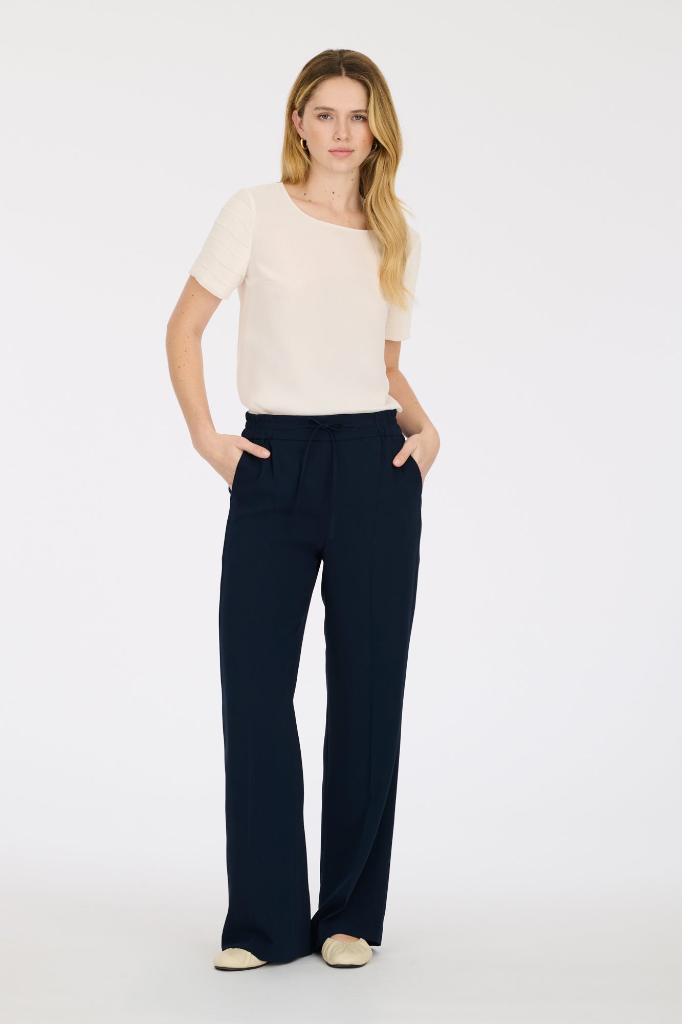 Elasticated loose fitting trousers