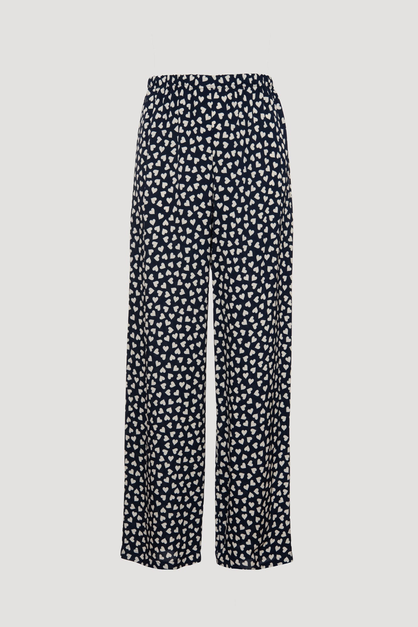 Elasticated heart-print trousers