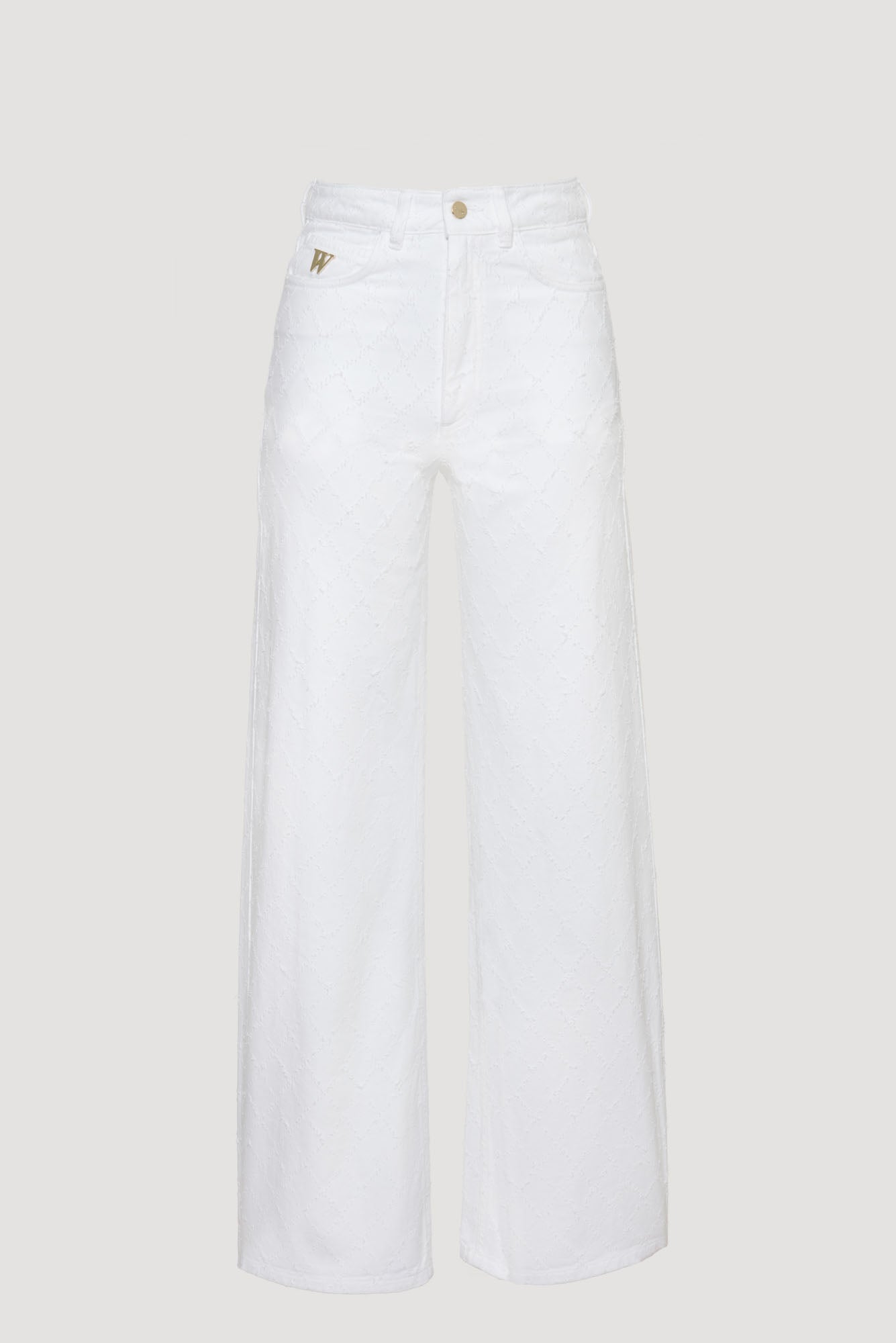 Textured wide-leg jeans