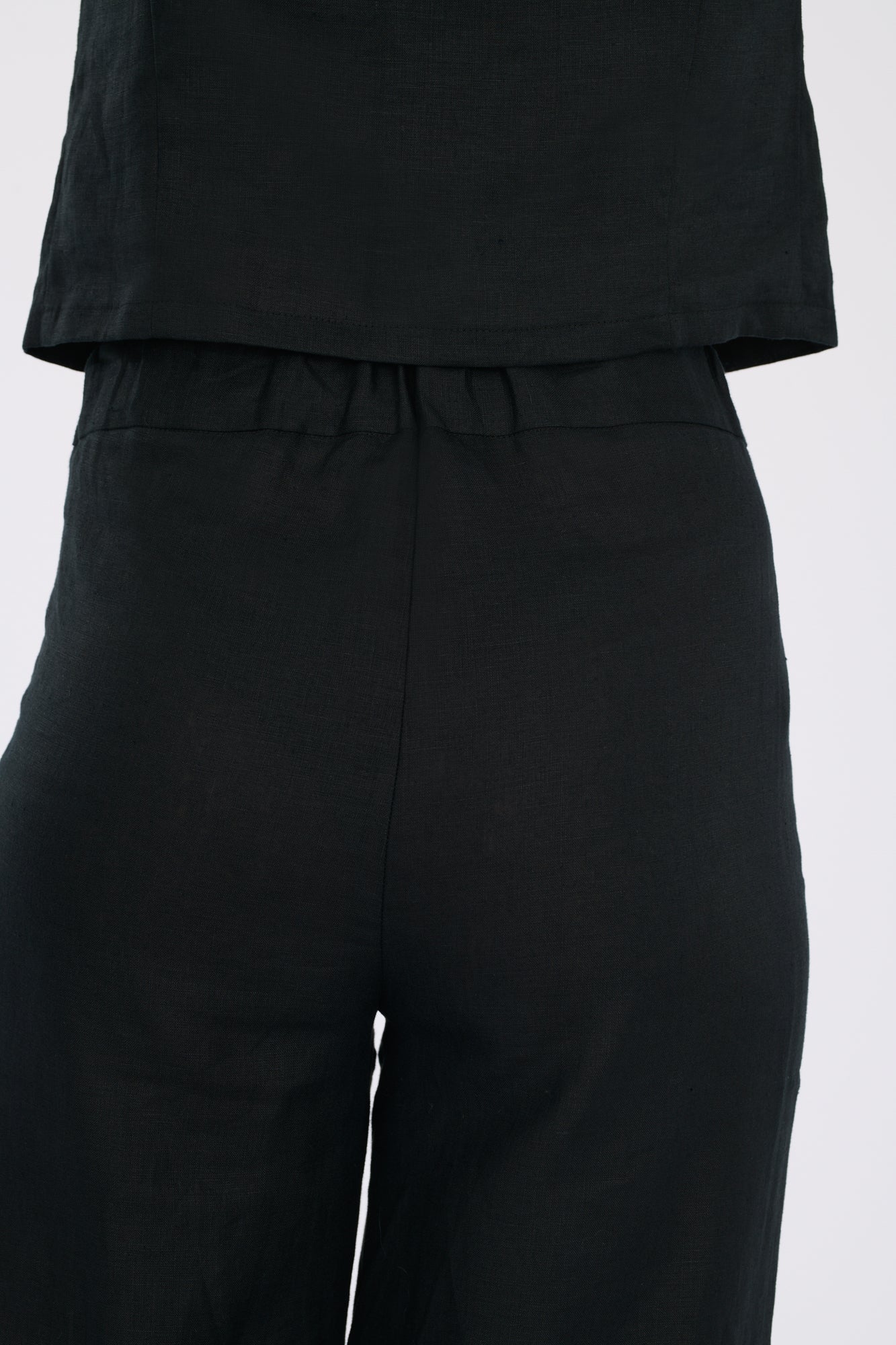 Wide elasticated linen trousers