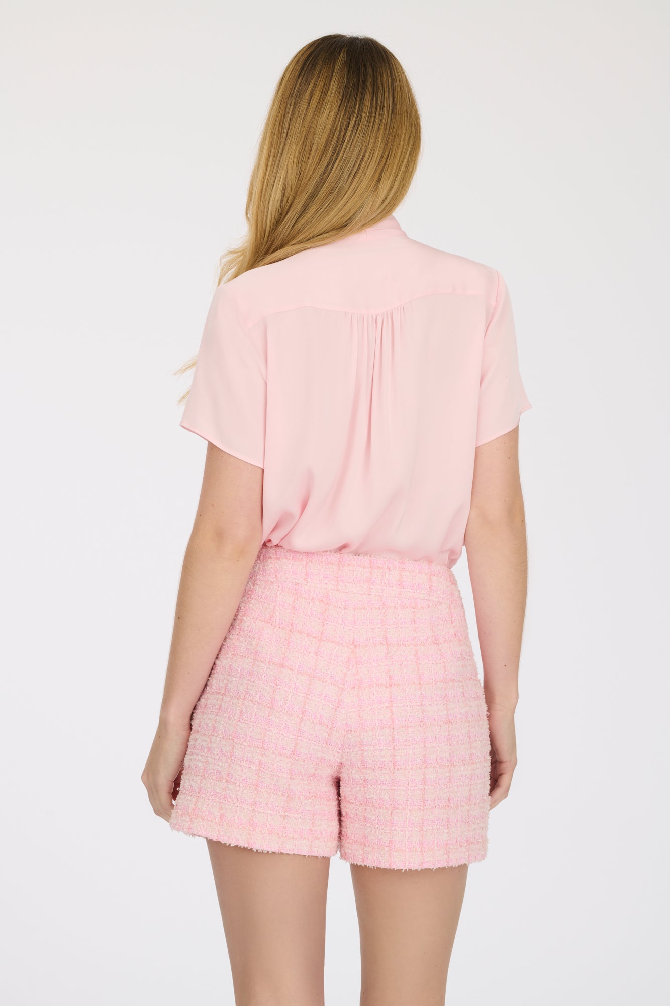 Fringed tweed shorts