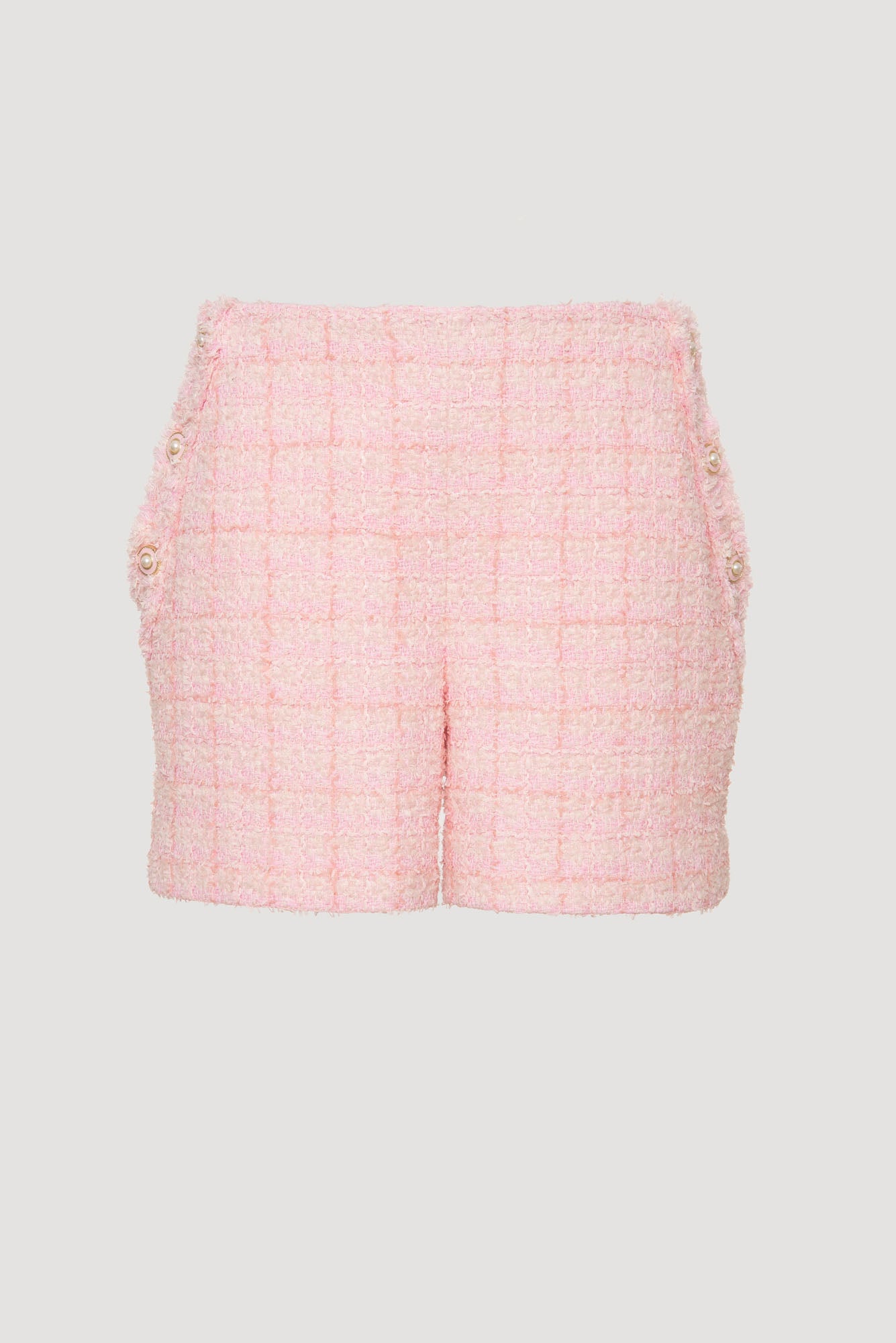 Fringed tweed shorts