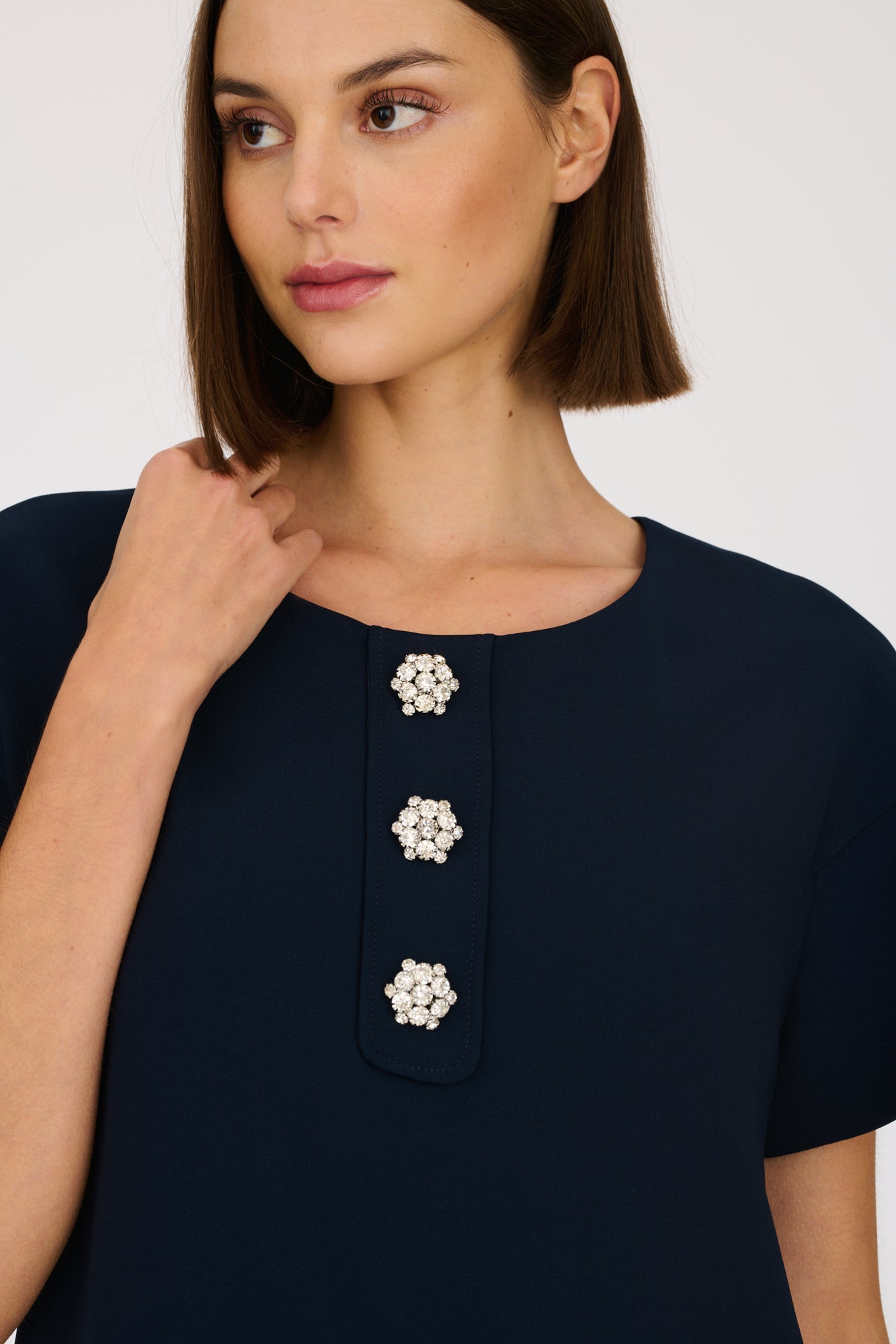 Cocktail dress with jewellery buttons