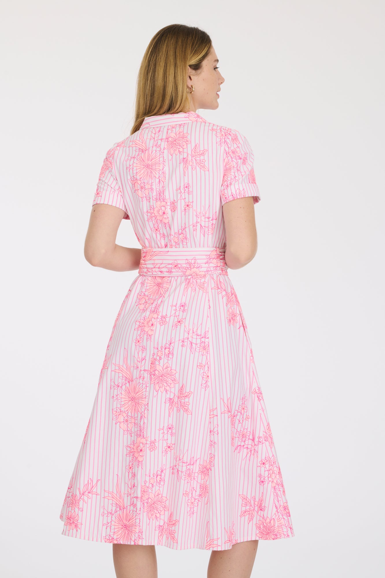 Embroidered shirt dress