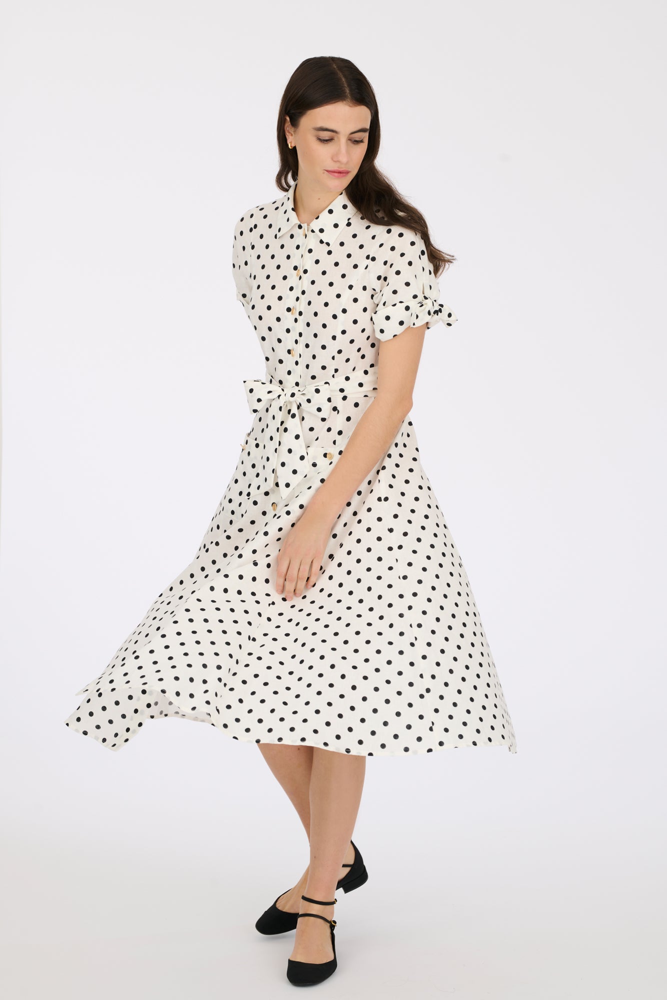 Polka dot shirt dress