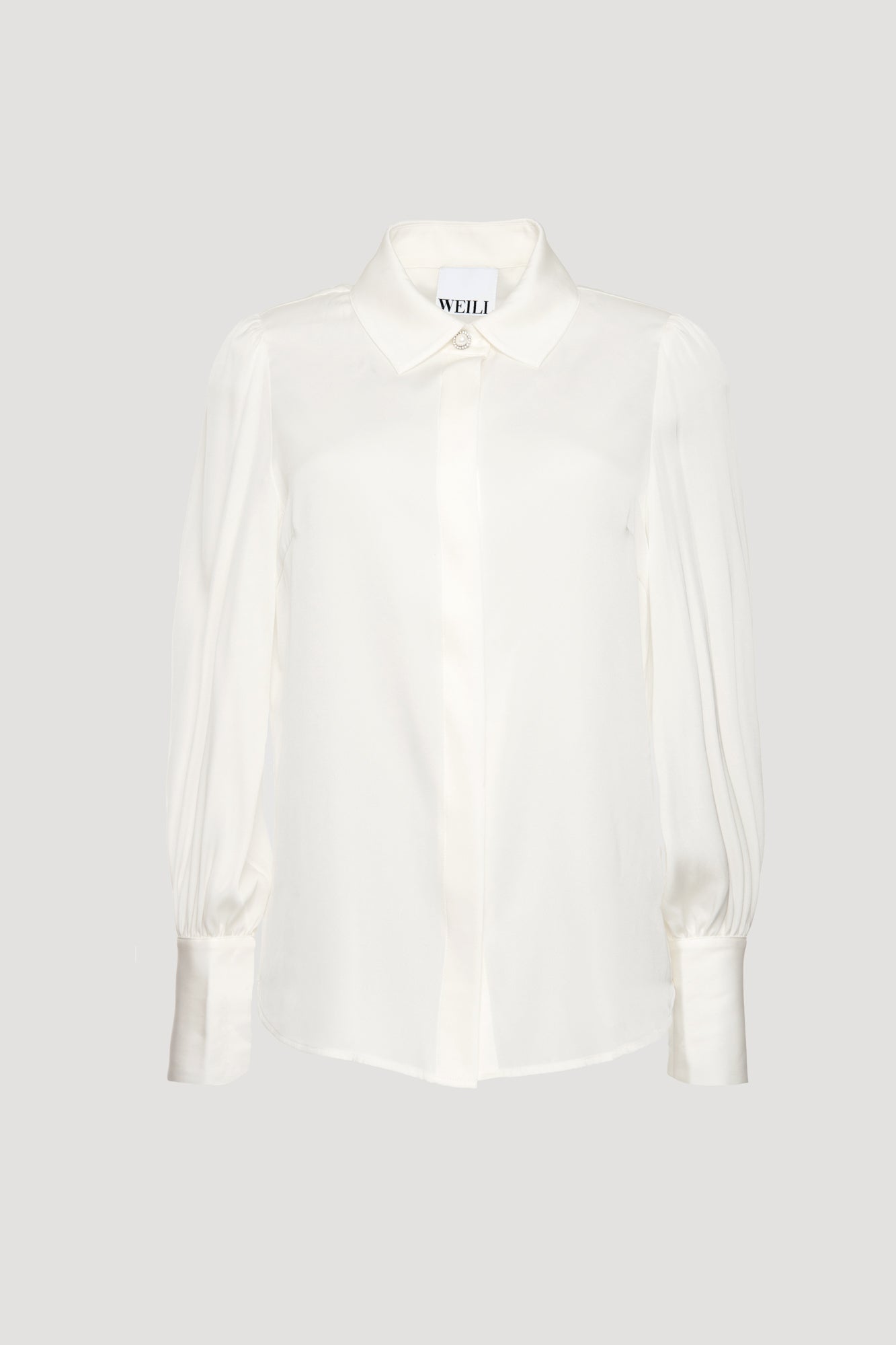 Stretch silk satin shirt