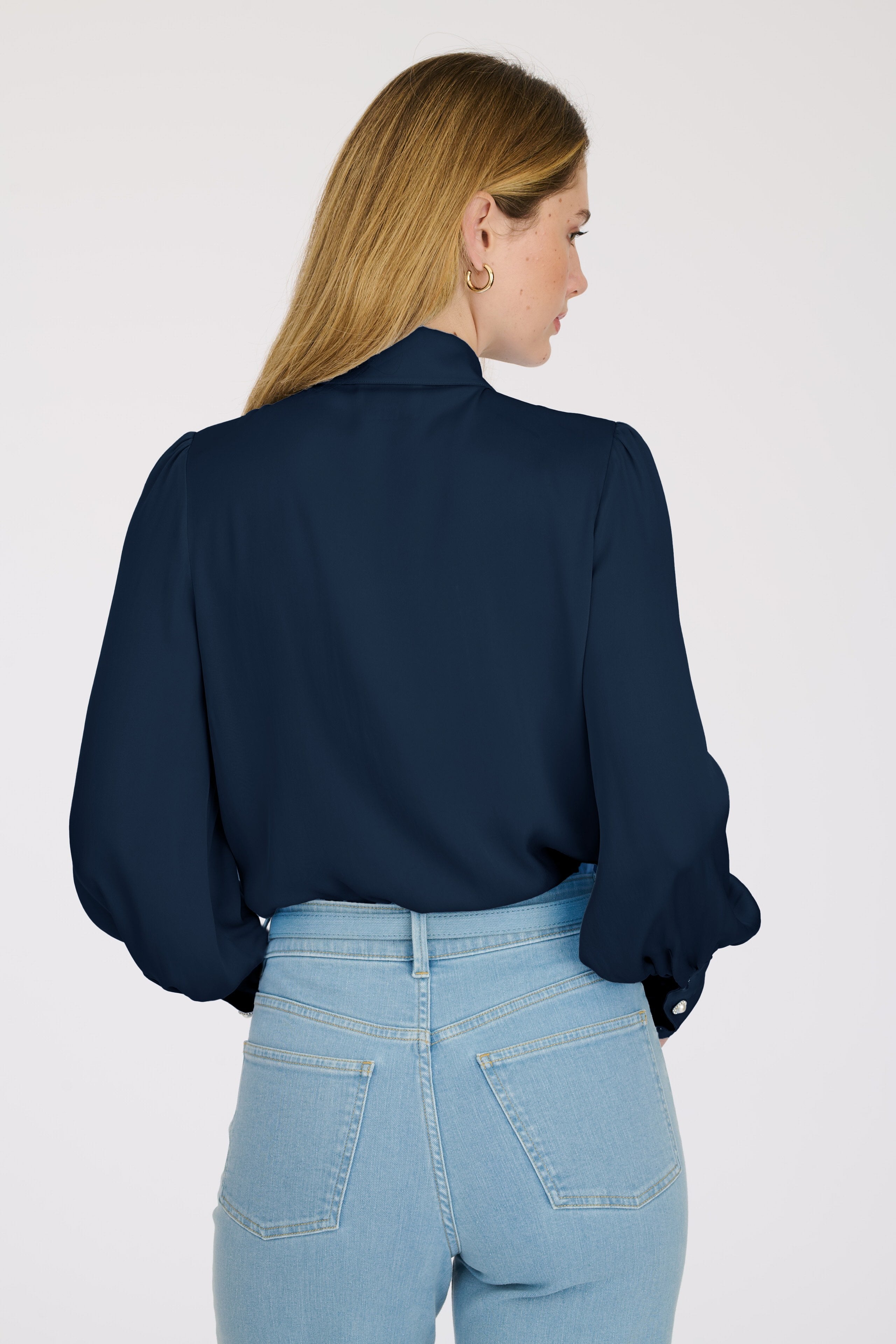 Stretch silk satin shirt