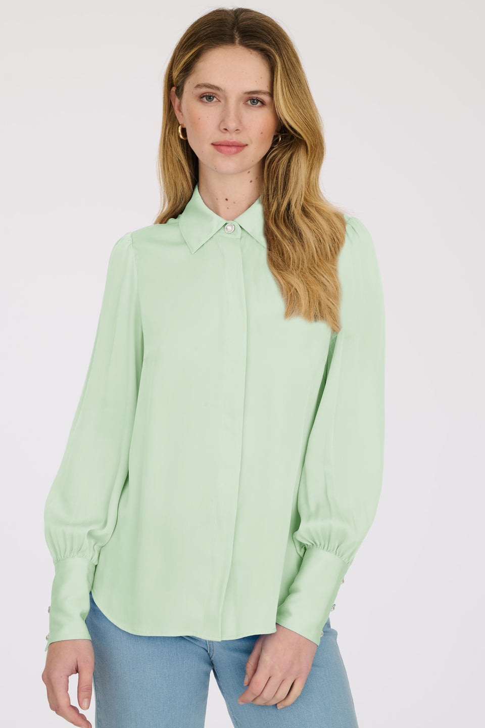 Chemise en satin de soie stretch