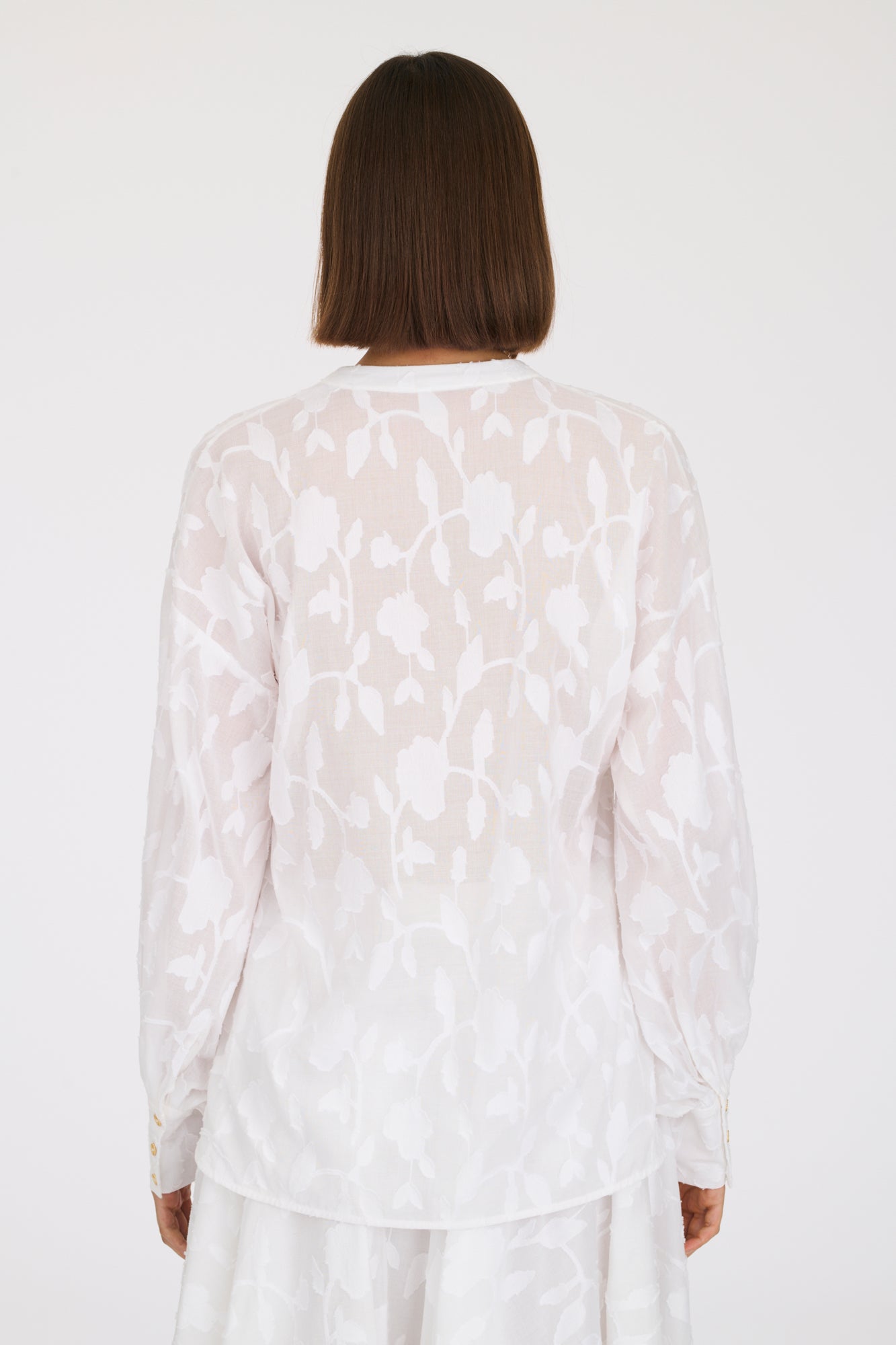 Cotton jacquard blouse
