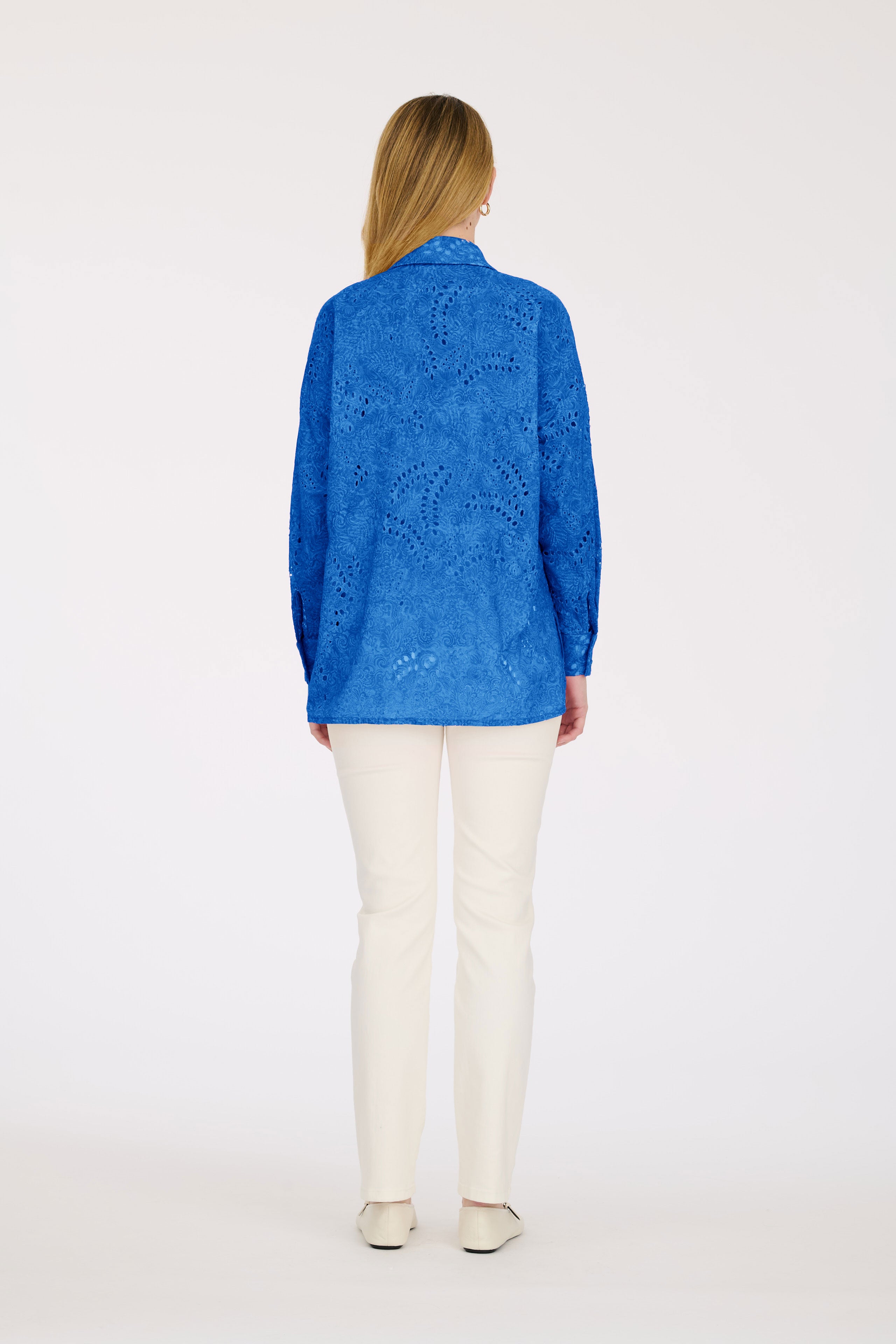 Printed English embroidery shirt