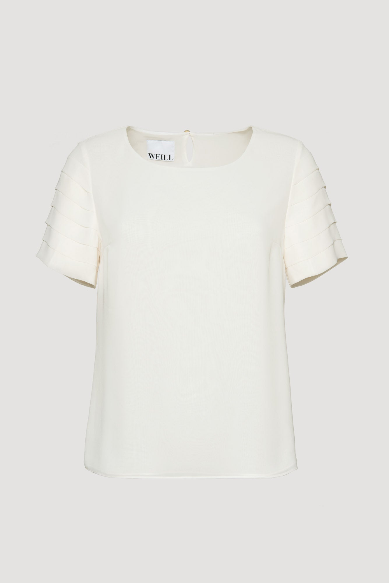 Pleated short-sleeved top