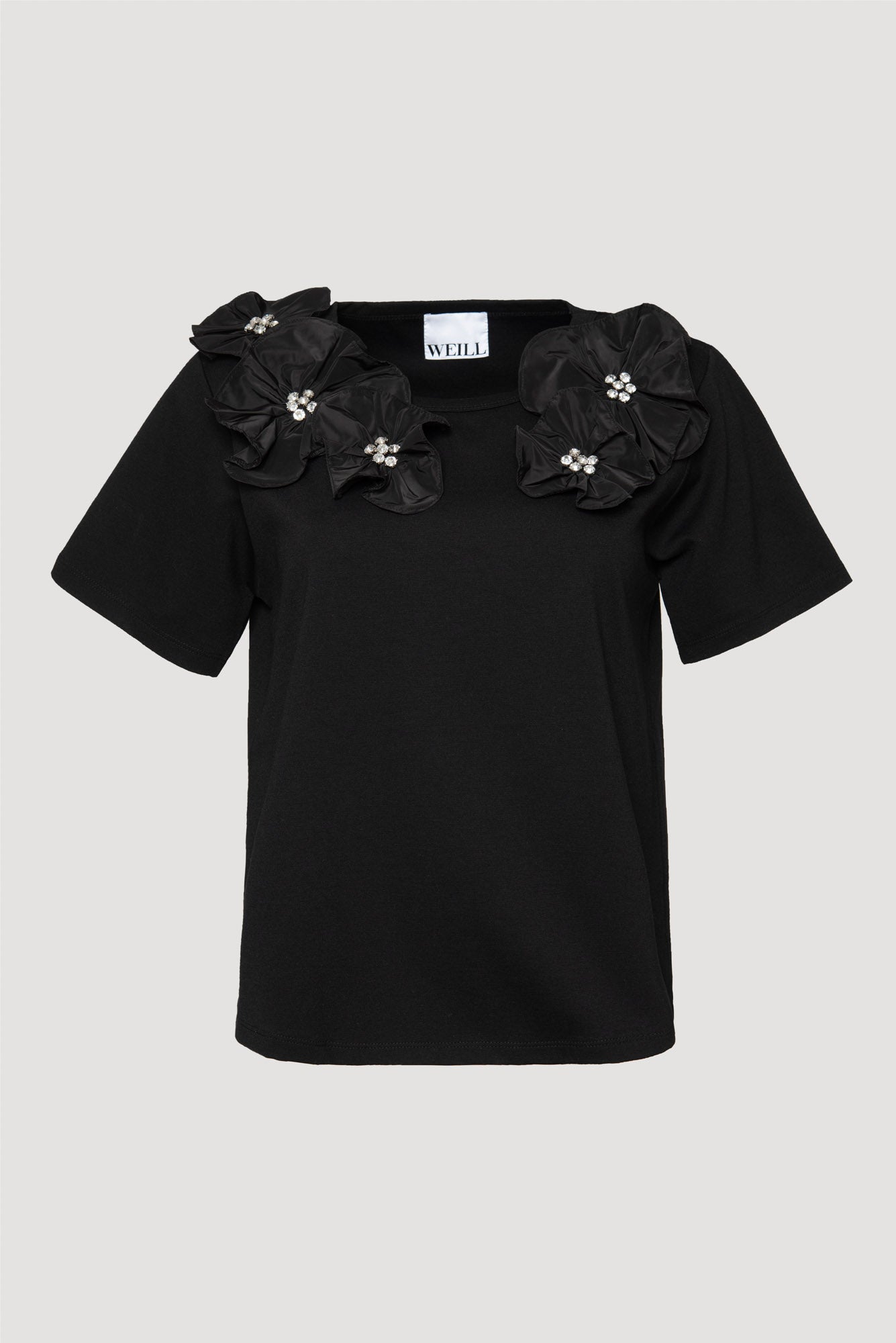 T-shirt with flower jewel details