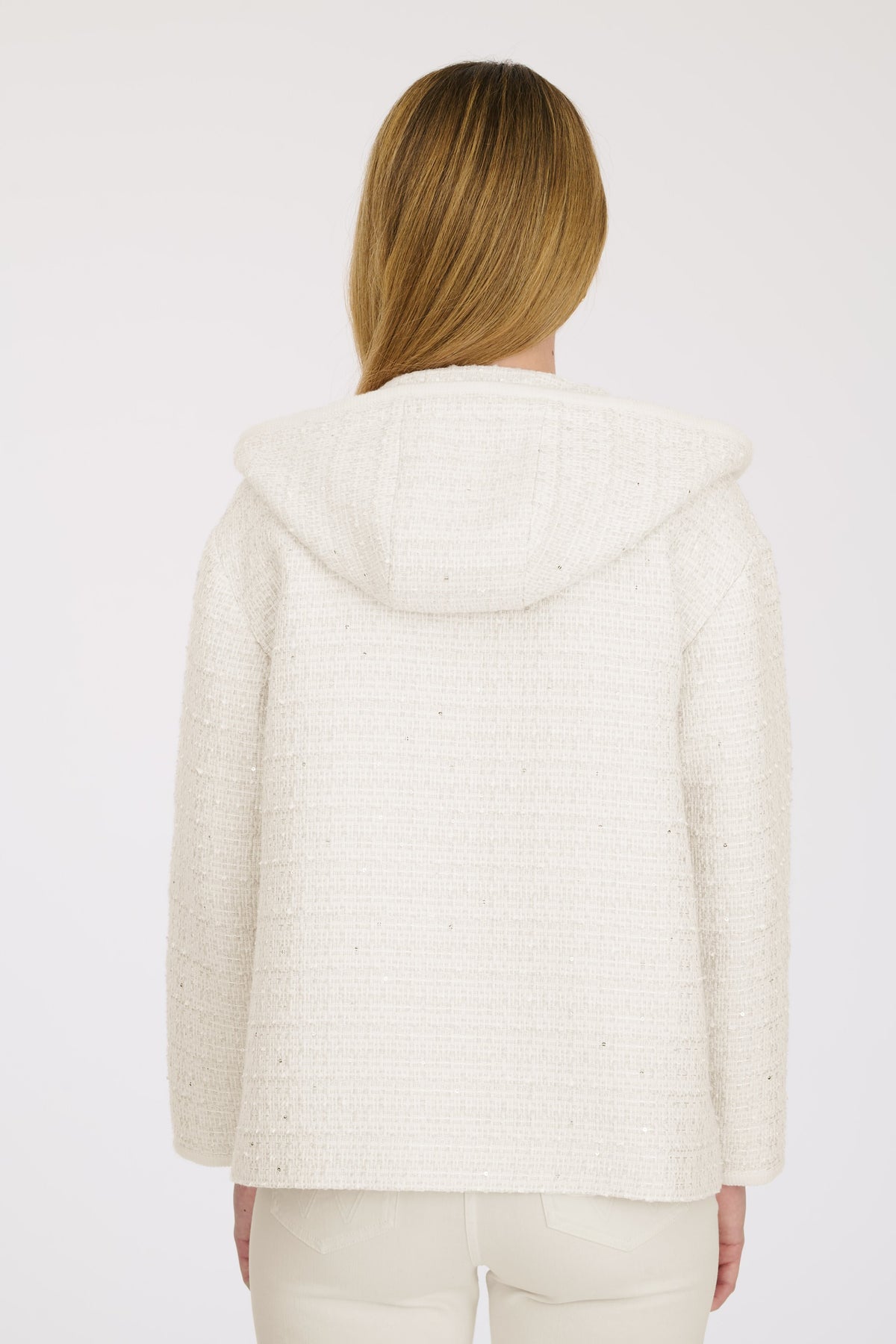 Sweat-shirt en tweed capuche zippée