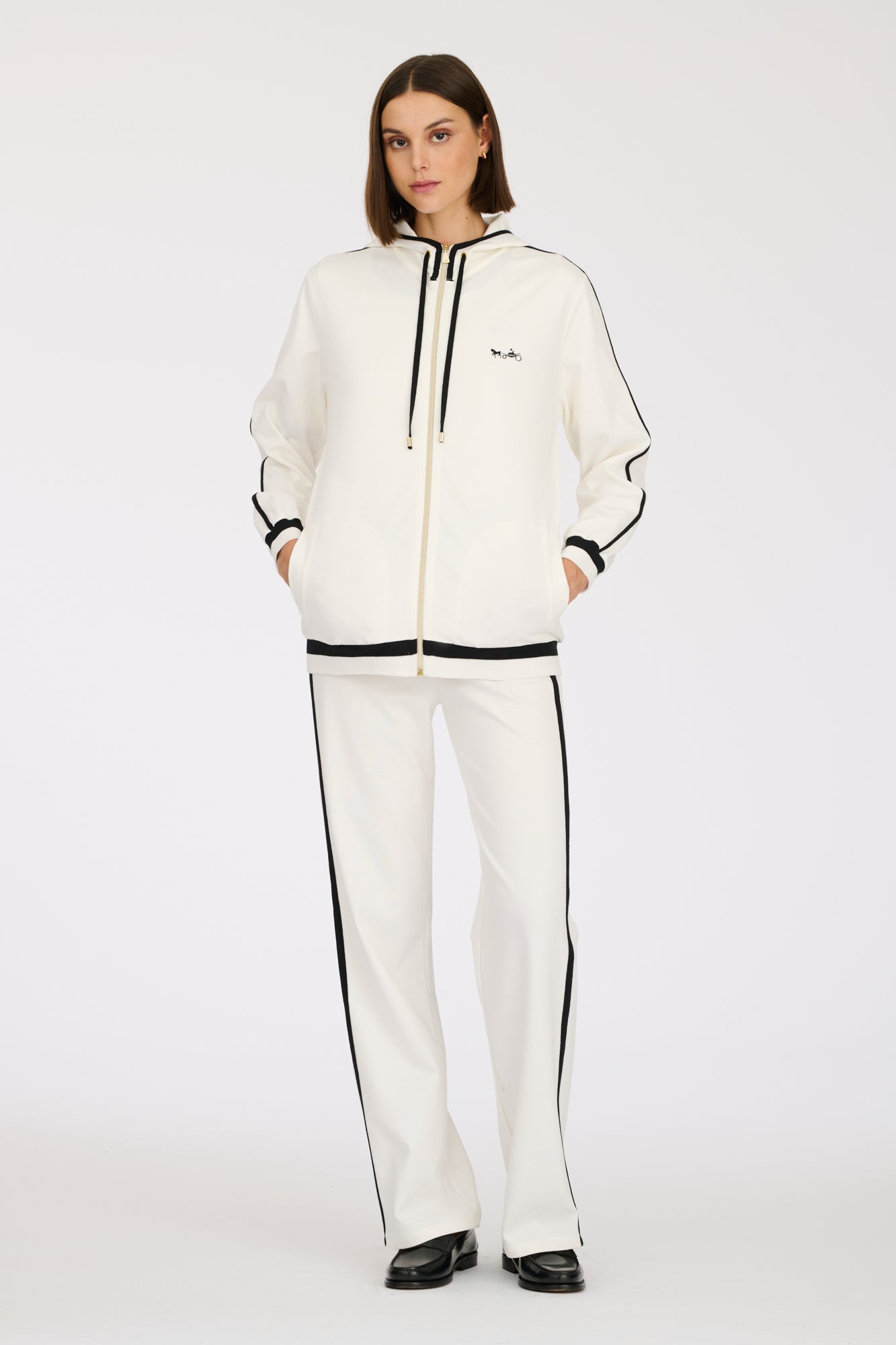 Two-tone hooded sweatshirt