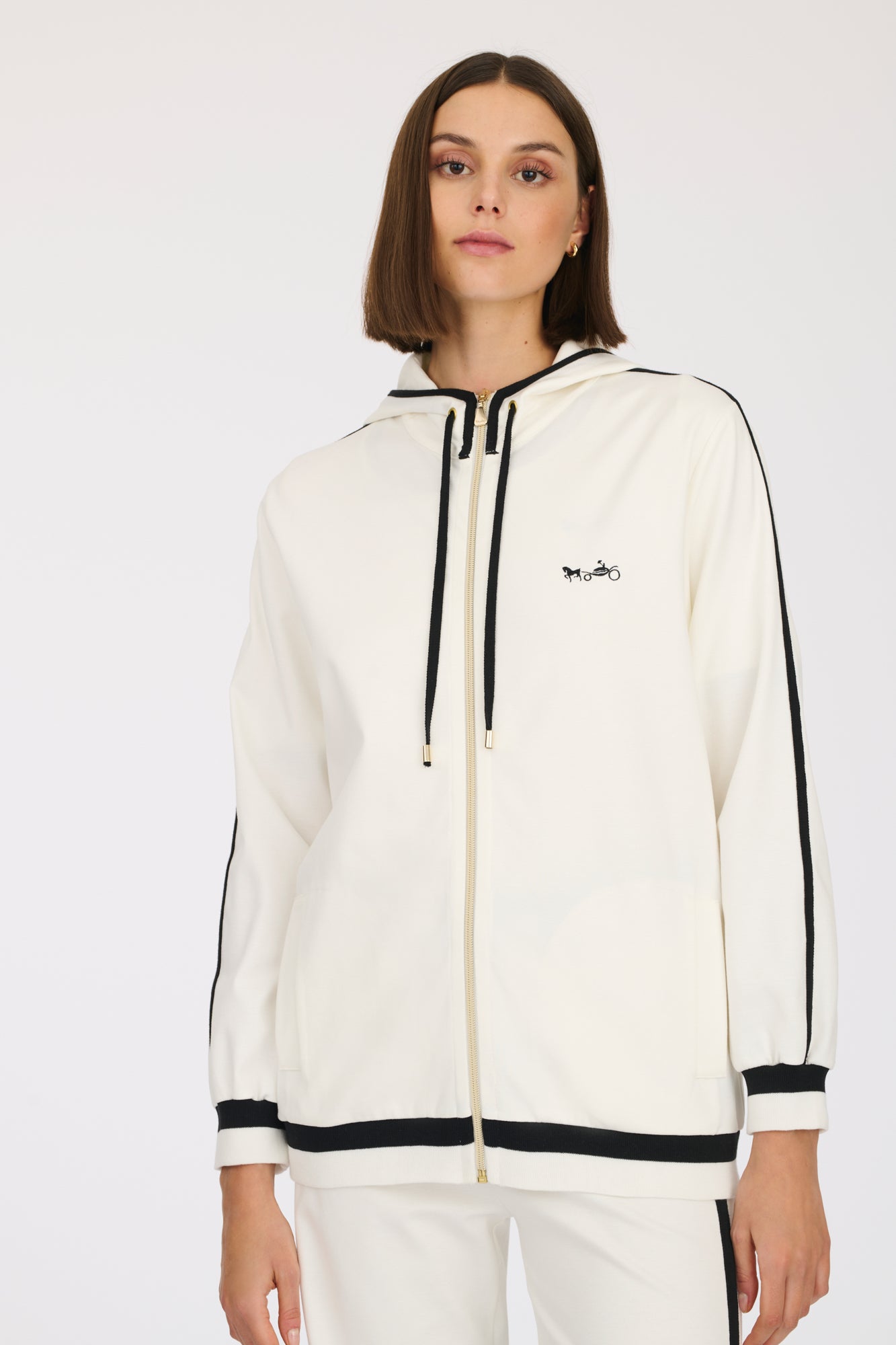 Two-tone hooded sweatshirt