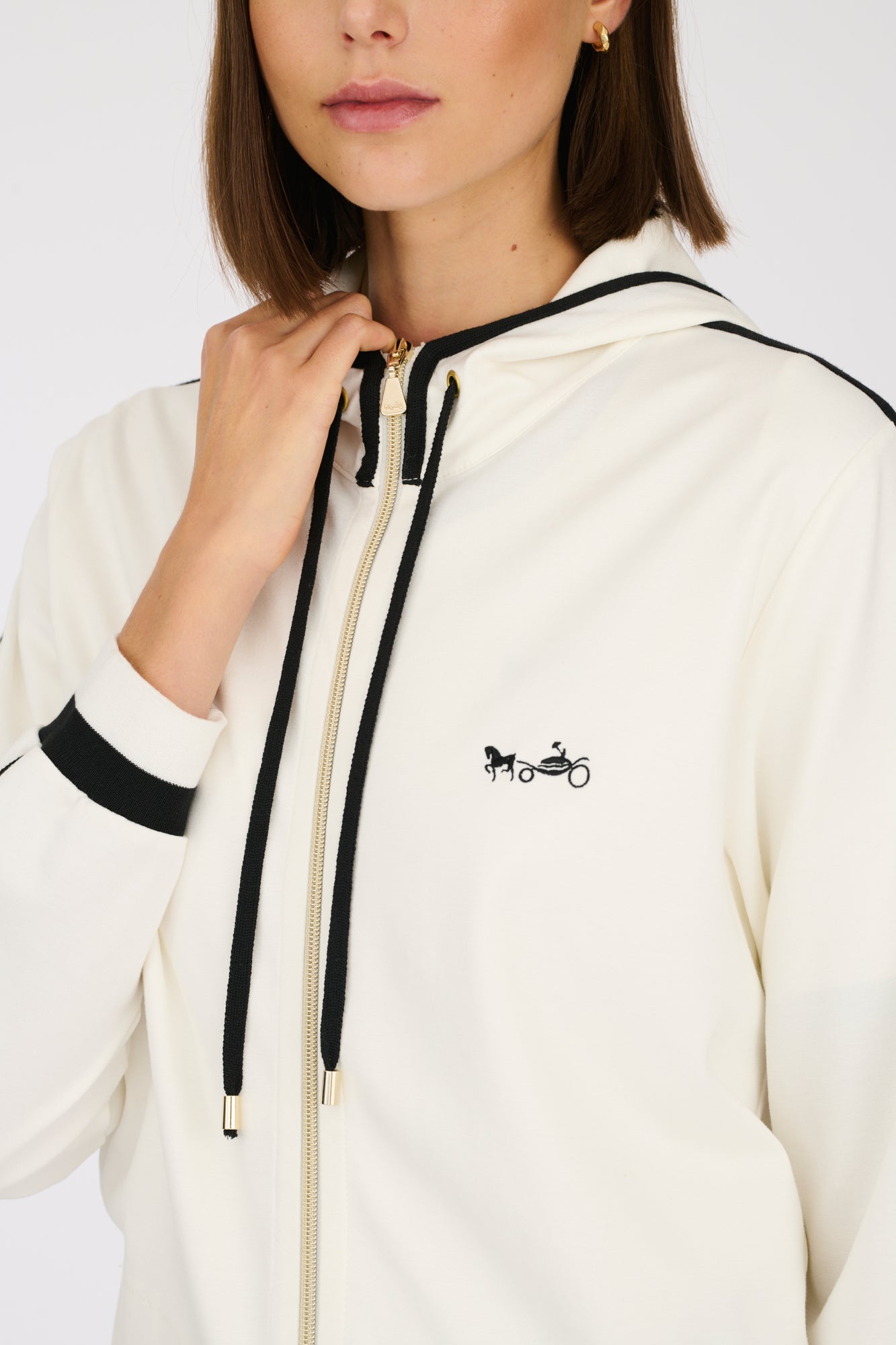 Two-tone hooded sweatshirt