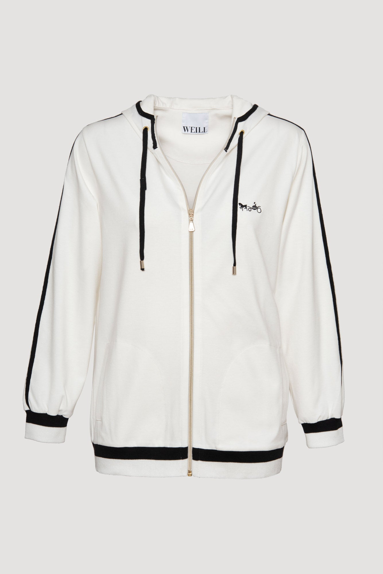 Two-tone hooded sweatshirt