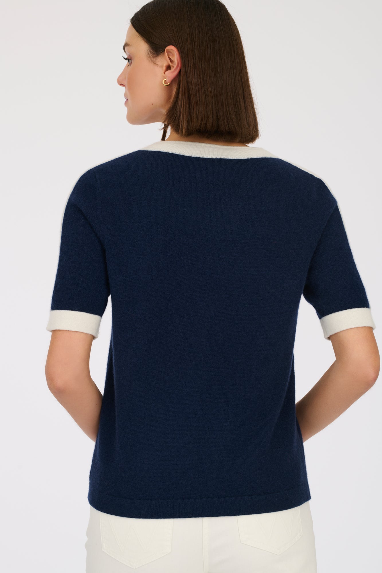Two-tone cashmere jumper