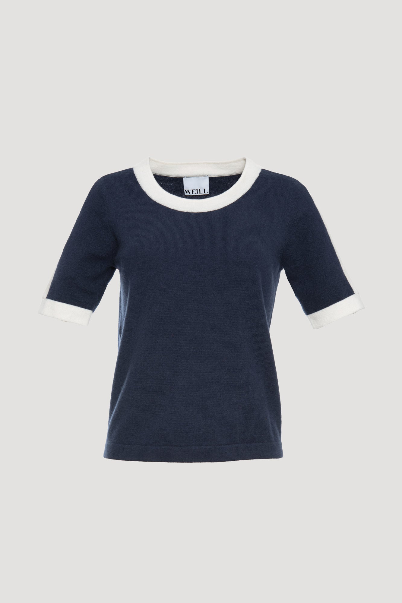 Two-tone cashmere jumper