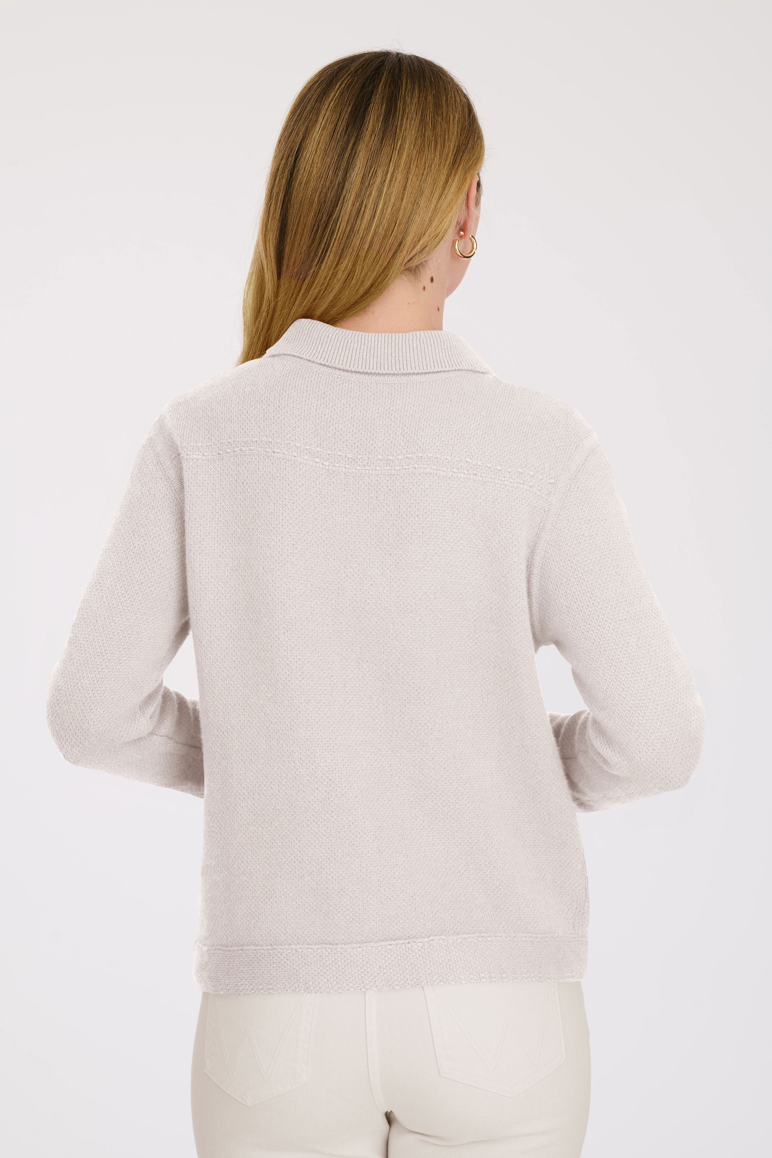 Topstitched cashmere shirt