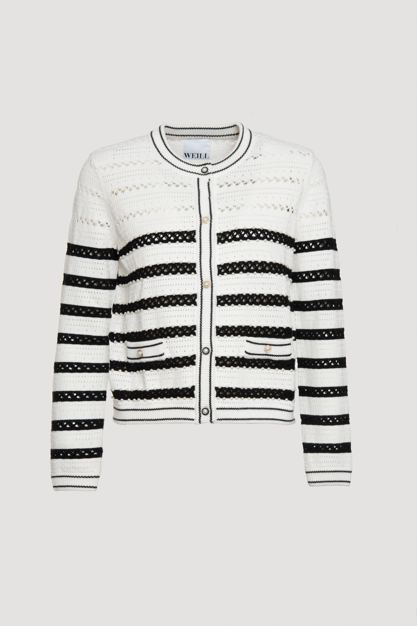 Striped cardigan with beads 