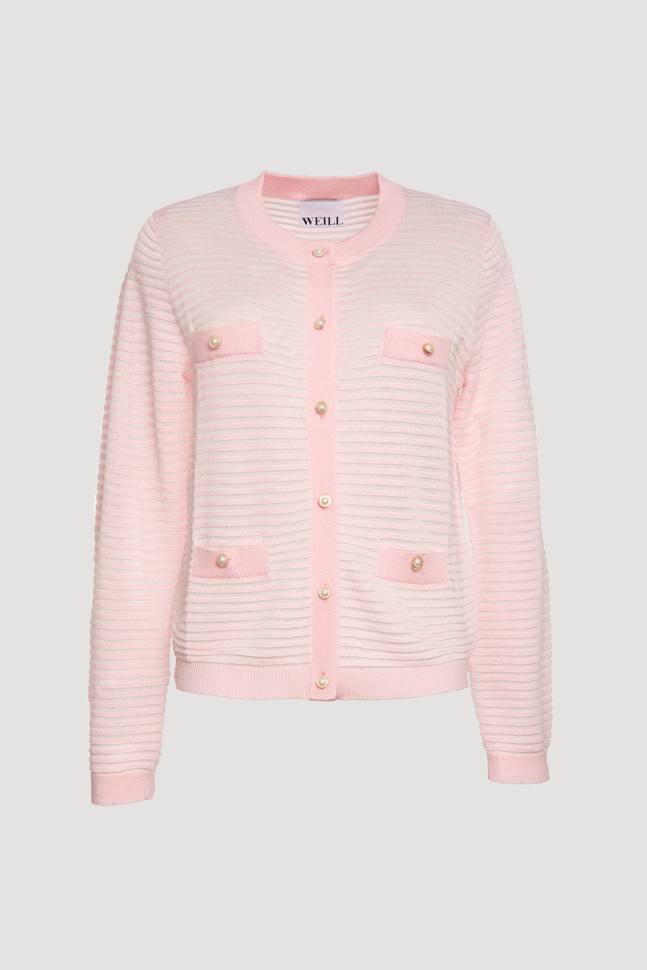 Ottoman-effect viscose flowing cardigan