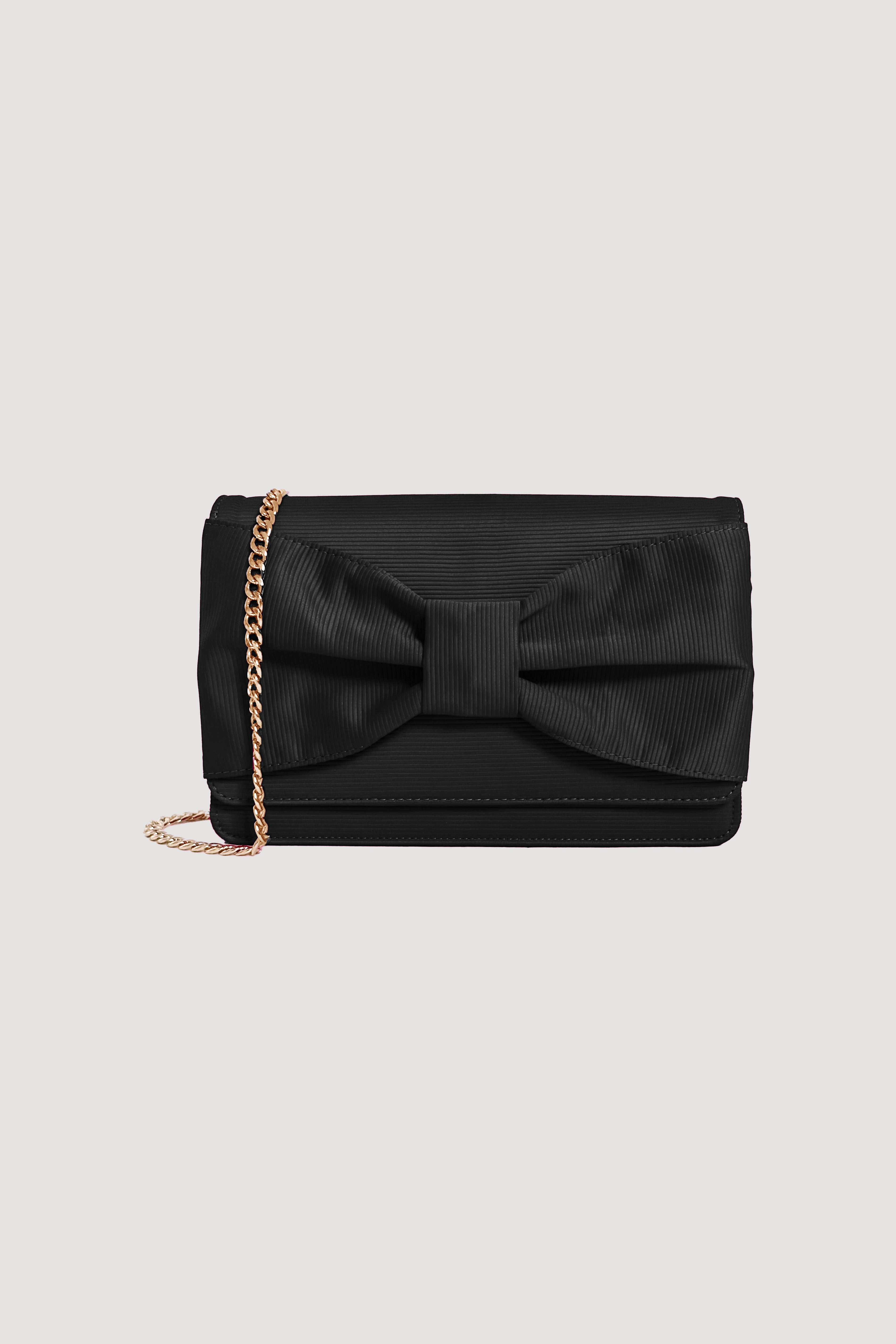 Taffeta clutch bag with bow