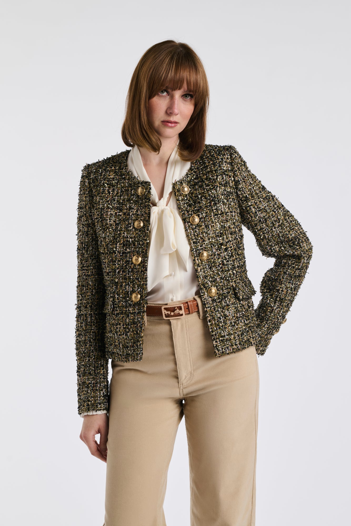 Veste en tweed multico esprit militaire