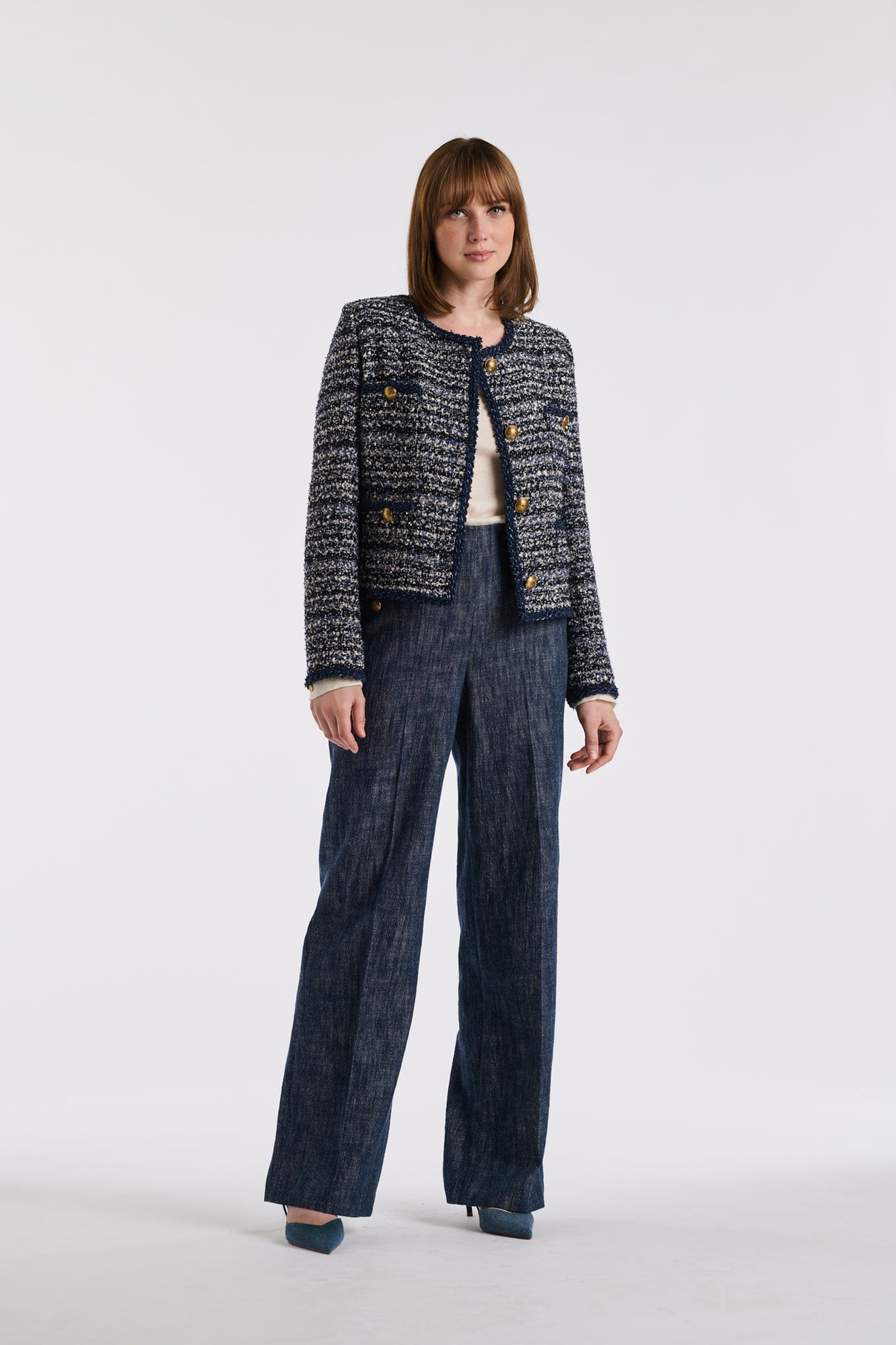 Veste en tweed esprit denim