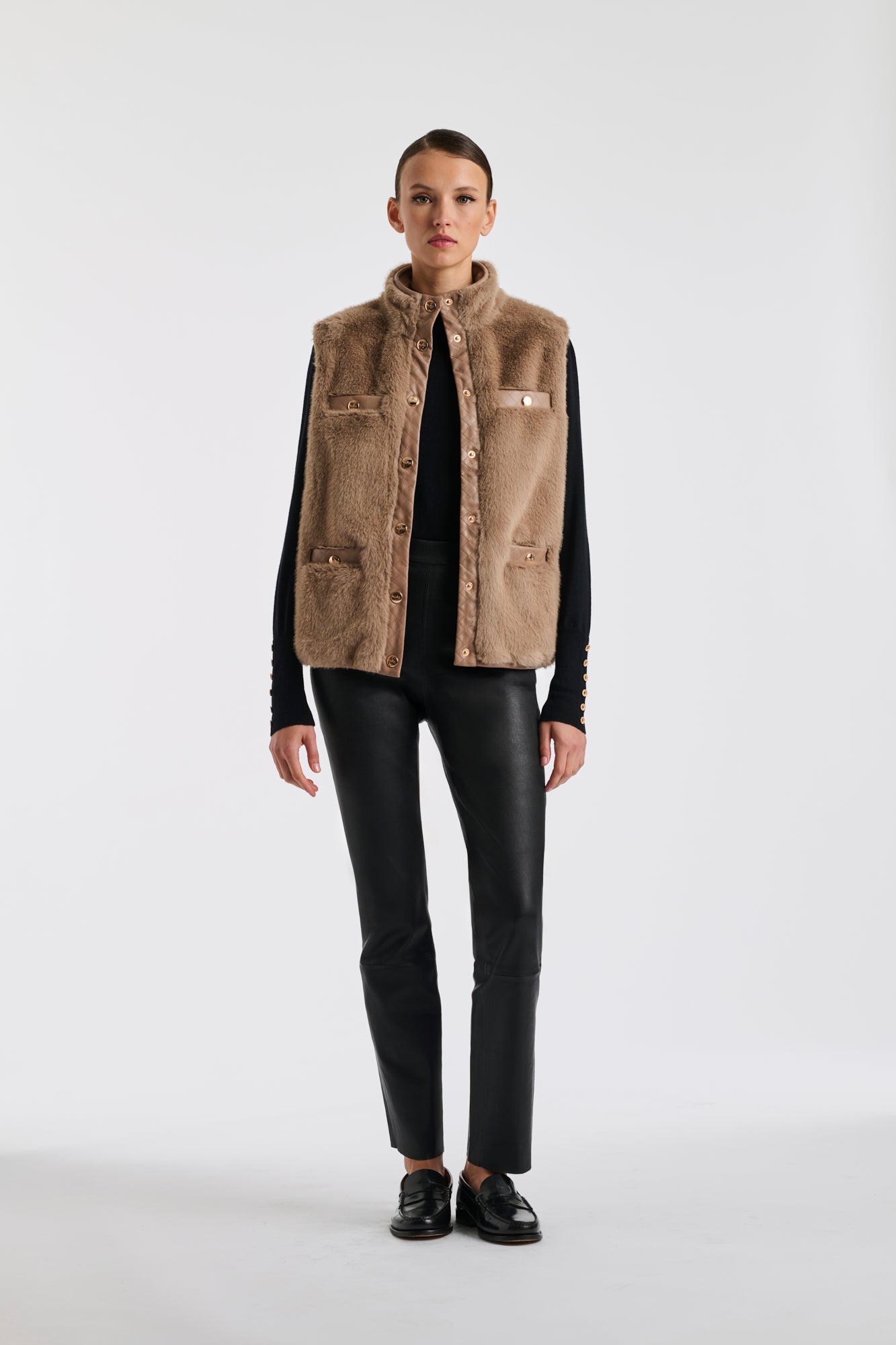 Blouson bimatière sans manche