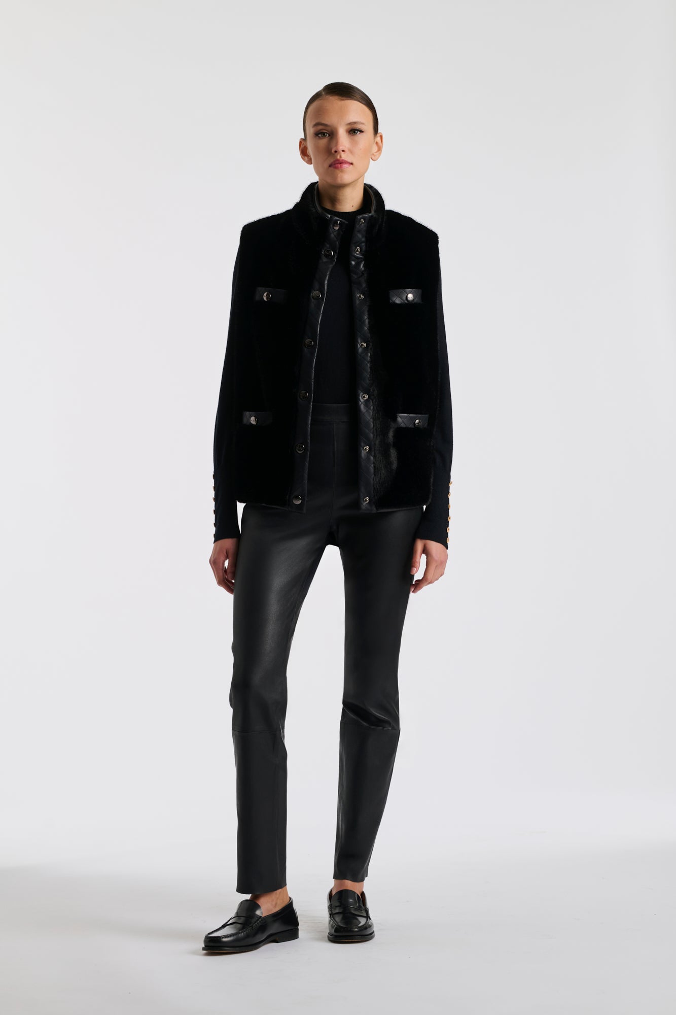 Blouson bimatière sans manche