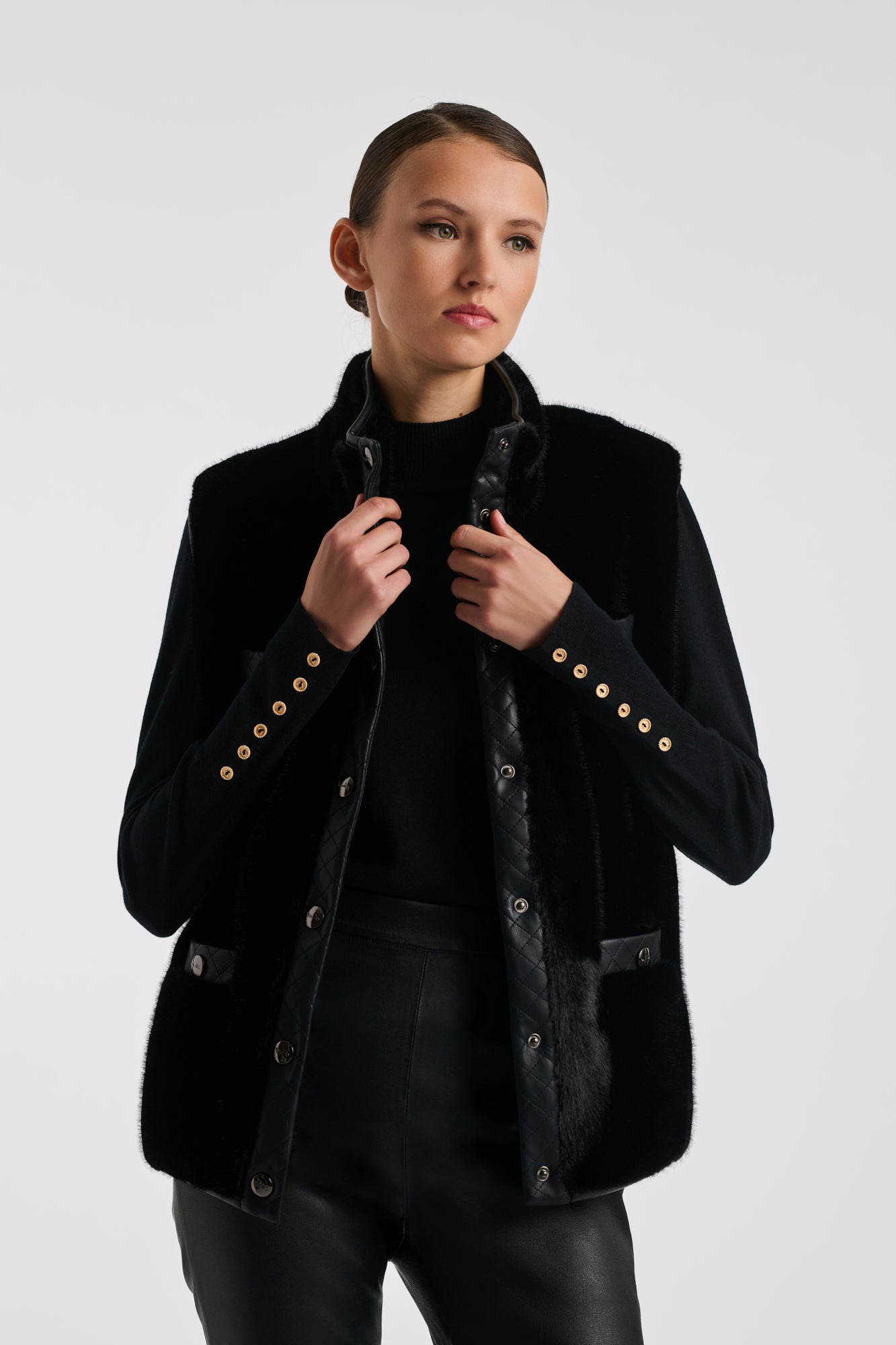 Blouson bimatière sans manche