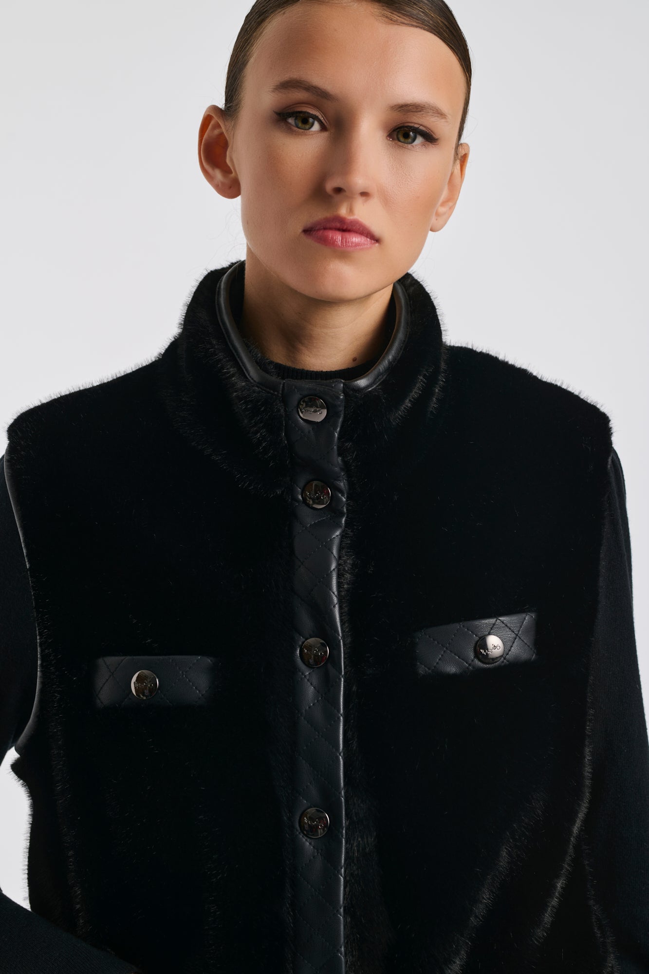 Blouson bimatière sans manche