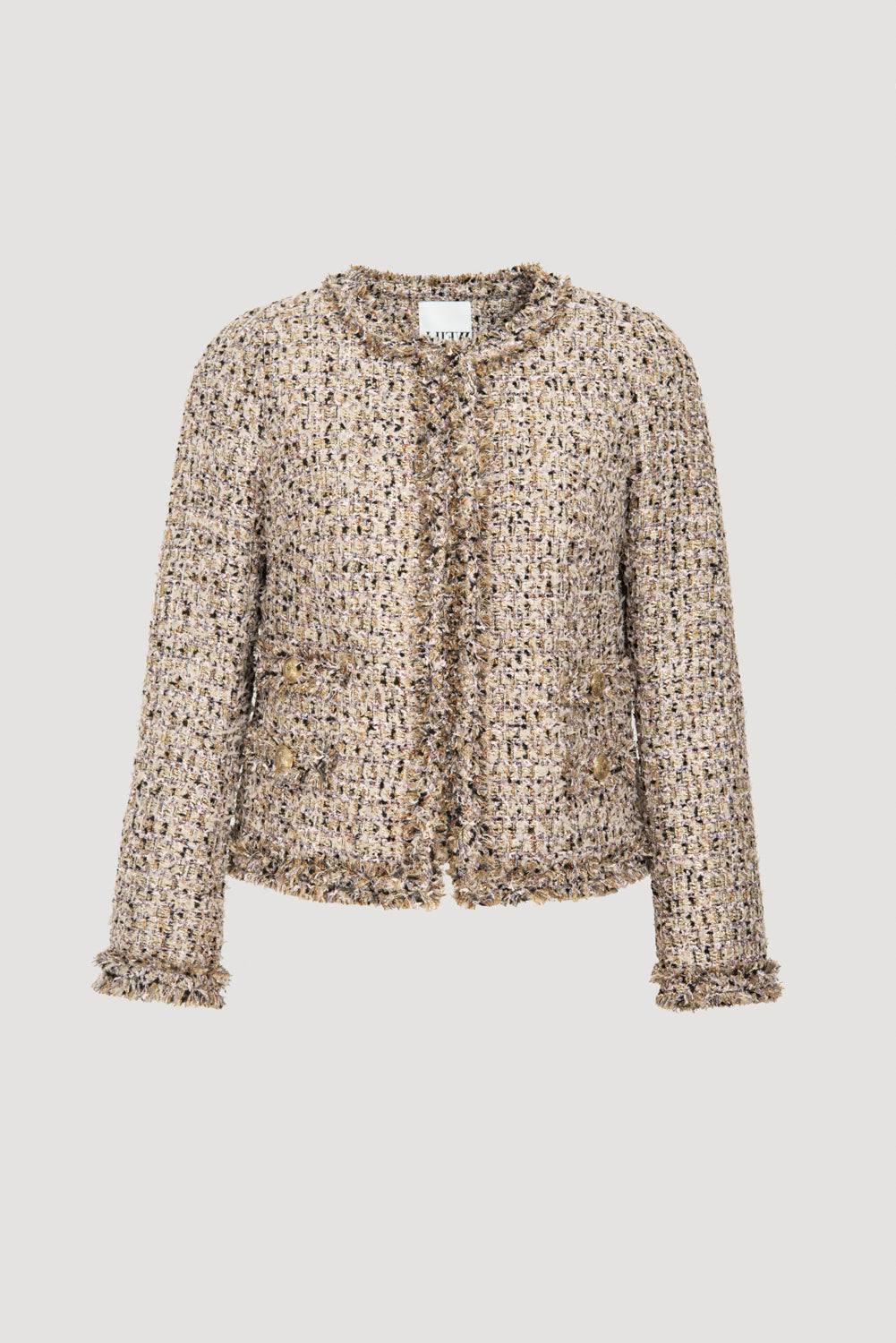 Veste en tweed frangé irisé