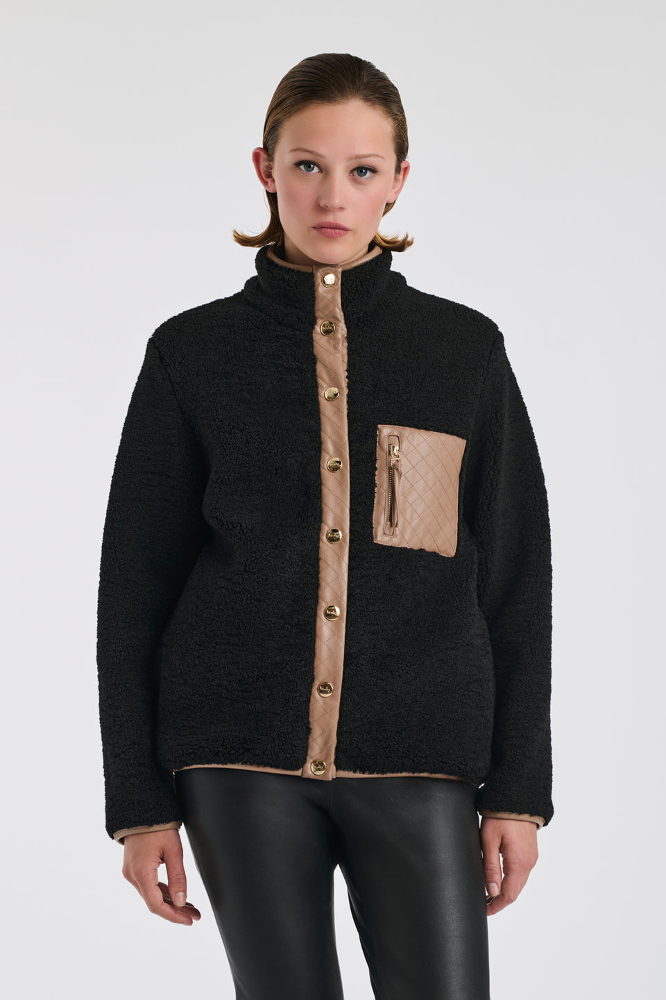 Blouson polaire bimatière