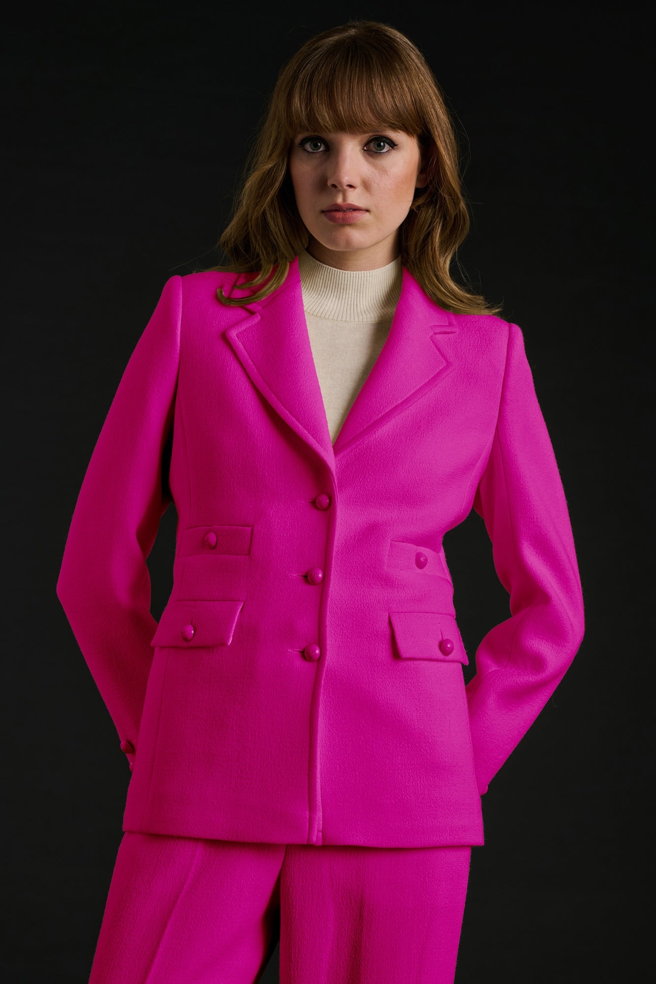 Blazer en crêpe de laine