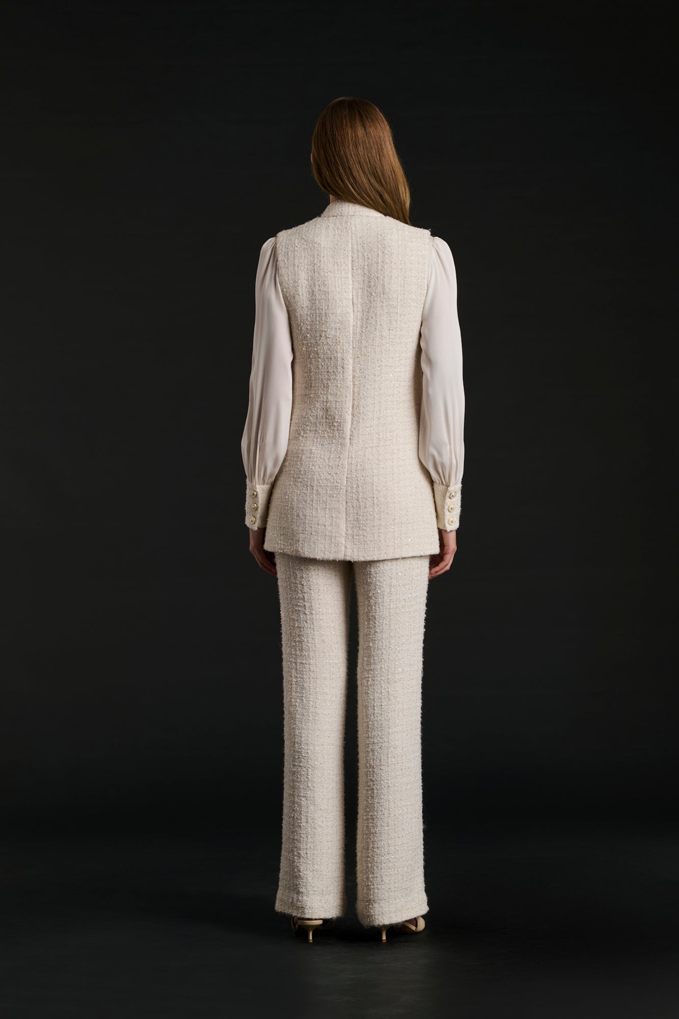 Veston en tweed sans manche