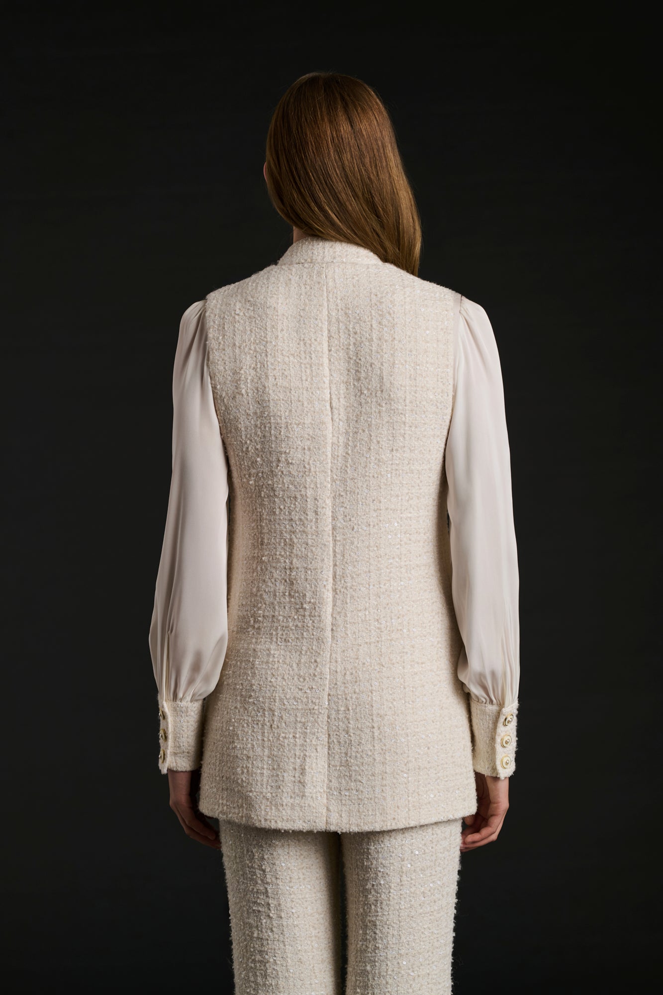 Veston en tweed sans manche