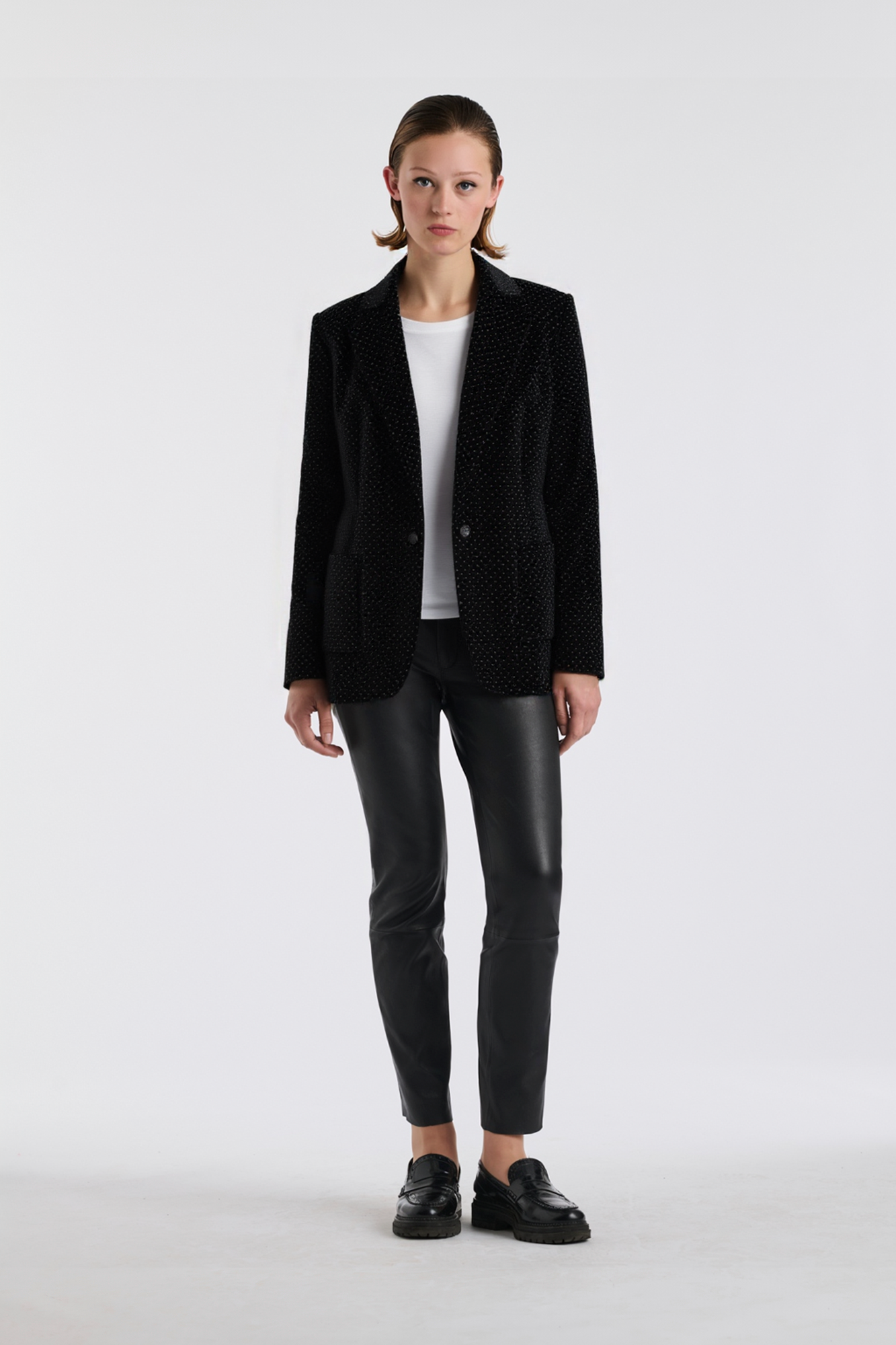 Blazer en velours à strass