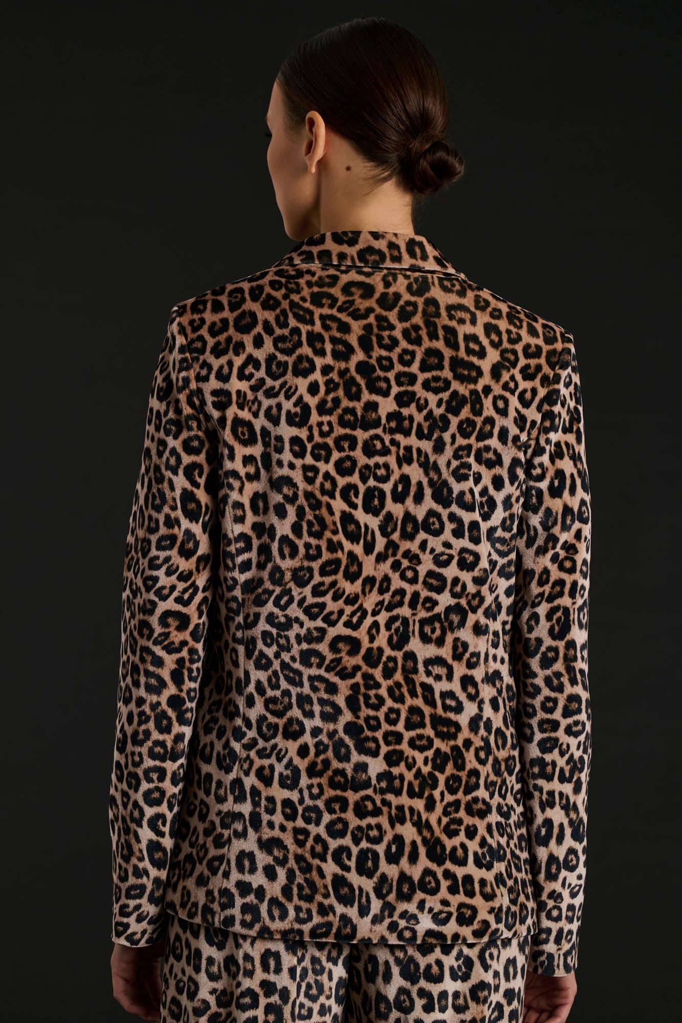 Blazer en jersey imprimé léopard