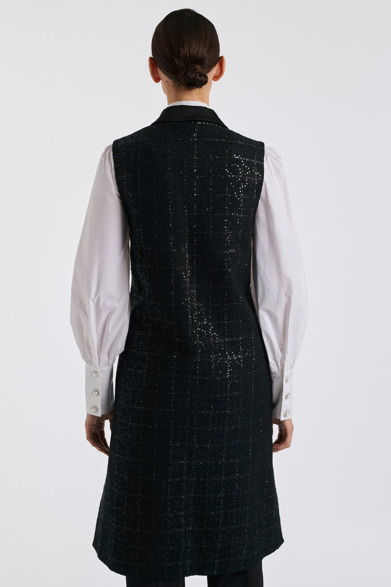 Longue veste de smoking en tweed